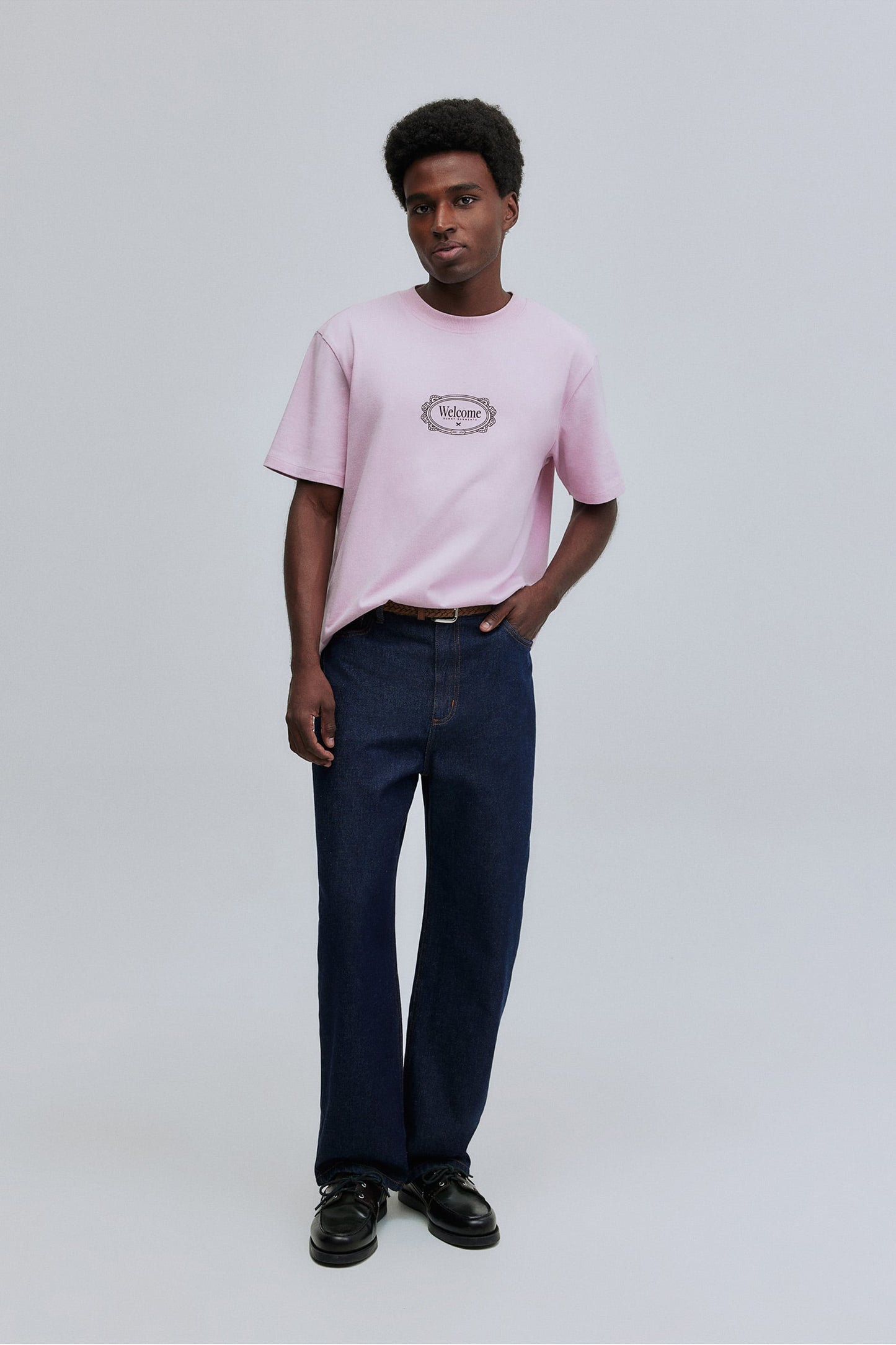 T-shirt Comfort Fit Frame Hering + Welcome - Rosa