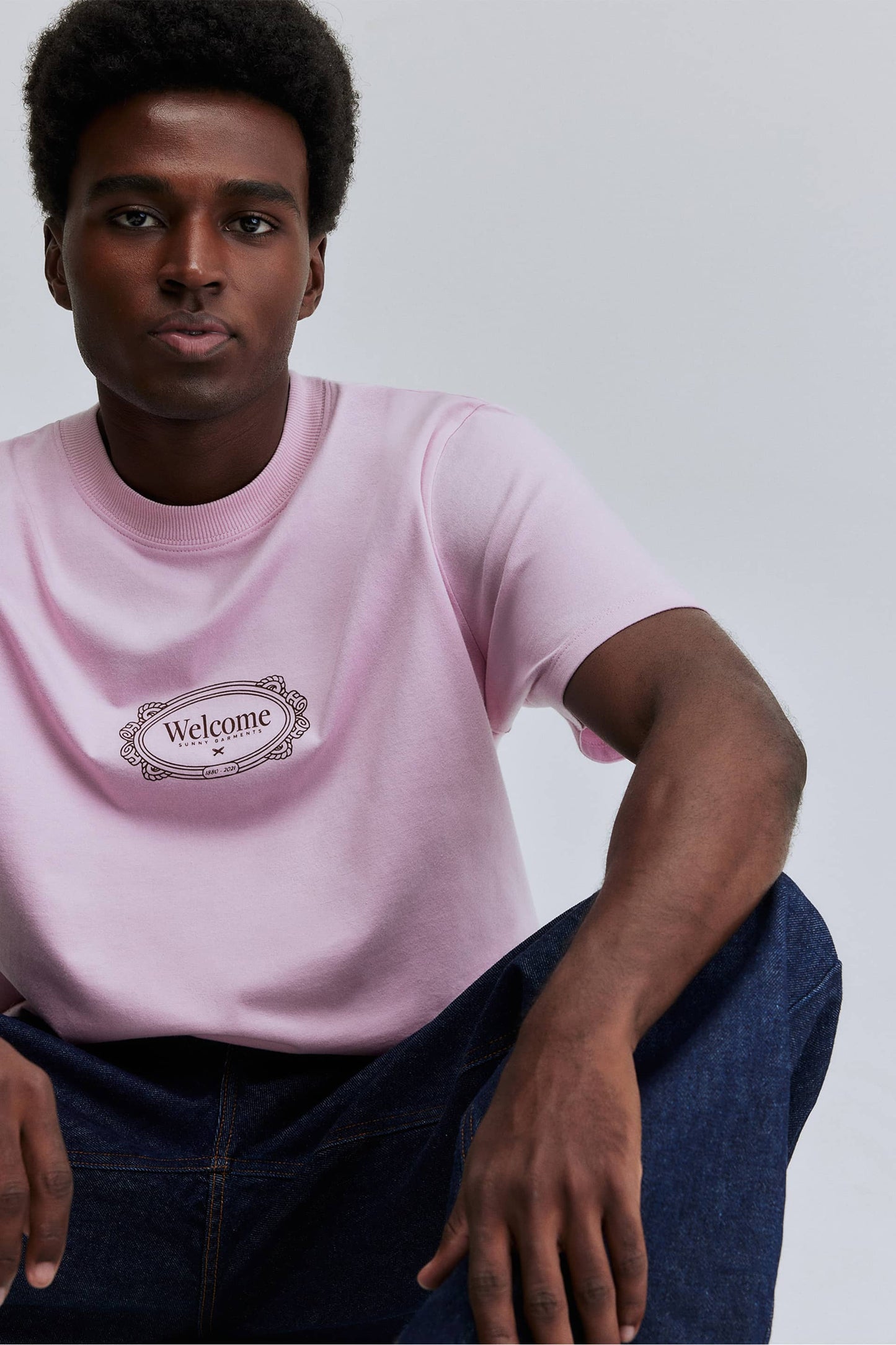 T-shirt Comfort Fit Frame Hering + Welcome - Rosa