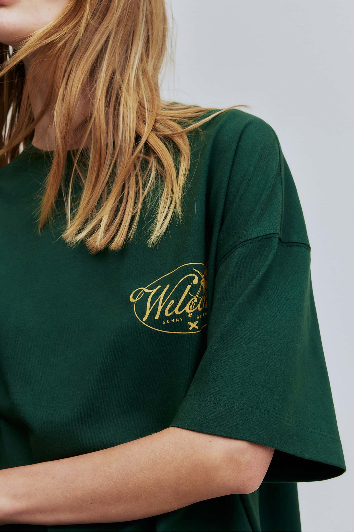T-shirt Boxy Fit Marlin Hering + Welcome - Verde