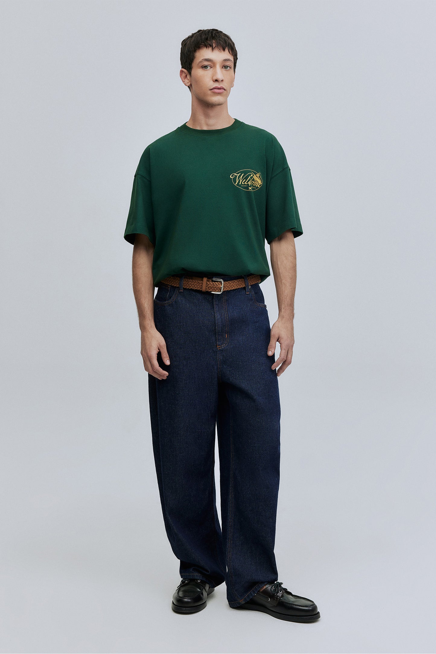 T-shirt Boxy Fit Marlin Hering + Welcome - Verde