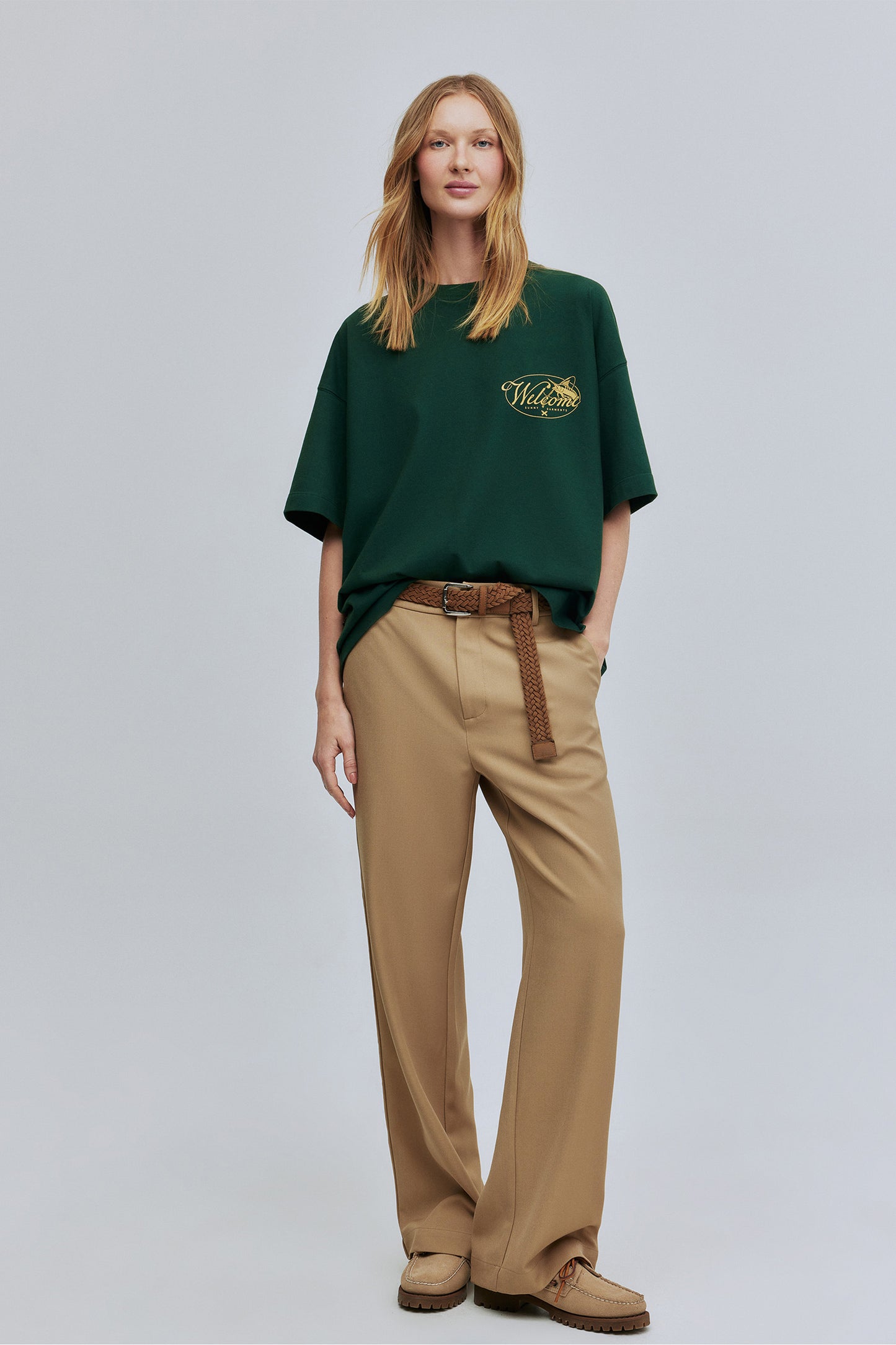 T-shirt Boxy Fit Marlin Hering + Welcome - Verde