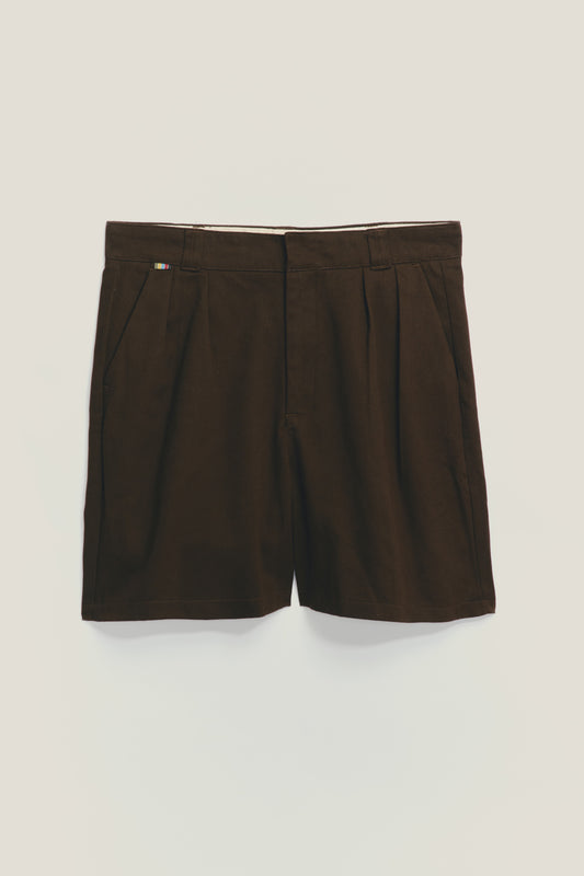 Bermuda Alfaiataria Dupla Prega - Marrom Café