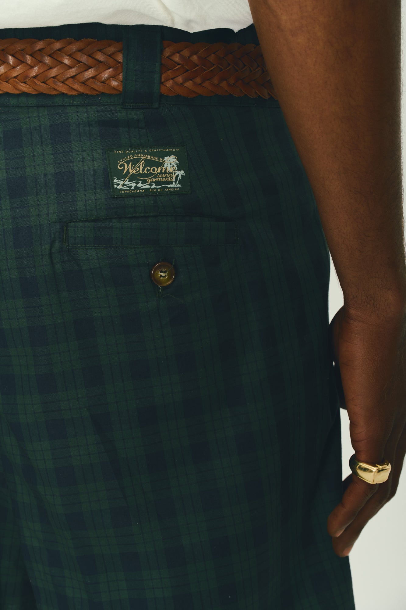 Bermuda Alfaiataria Dupla Prega - Irish Plaid