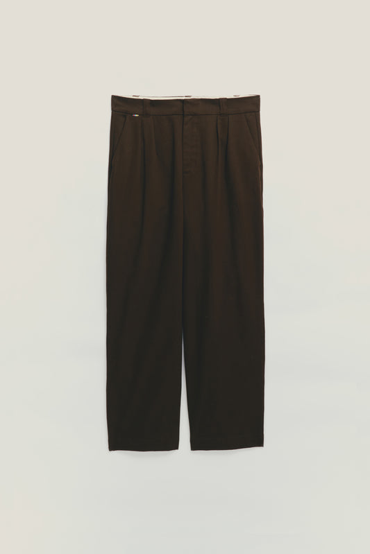 Calça Alfaiataria Dupla Prega - Marrom Café