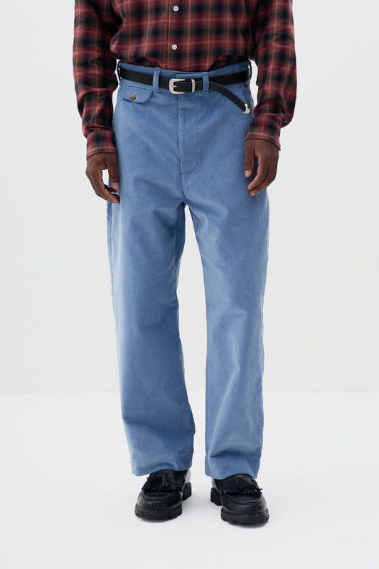 Calça Chino Cotelê - Azul Vintage