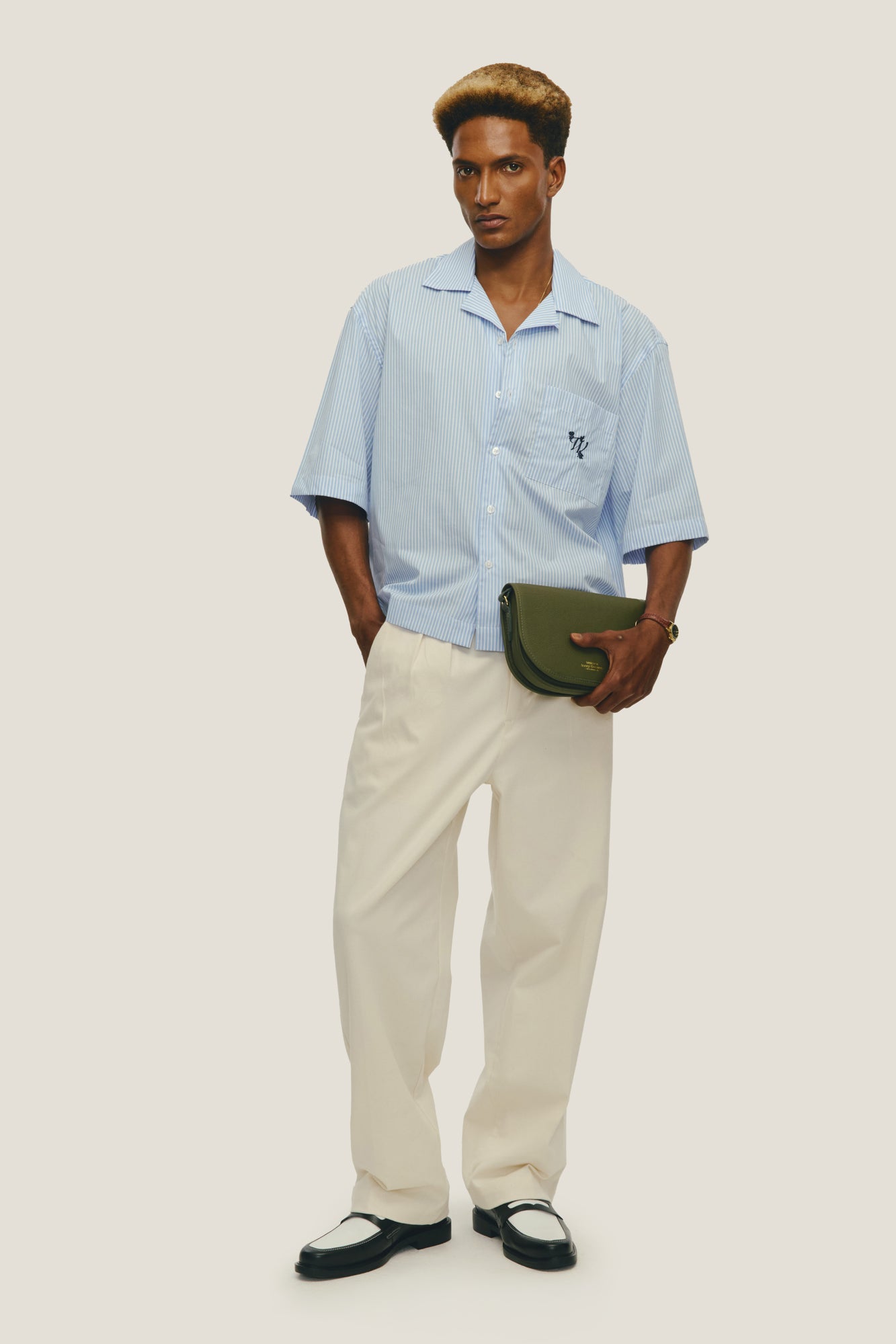 Camisa Resort Listrada Manga 3/4 - Azul