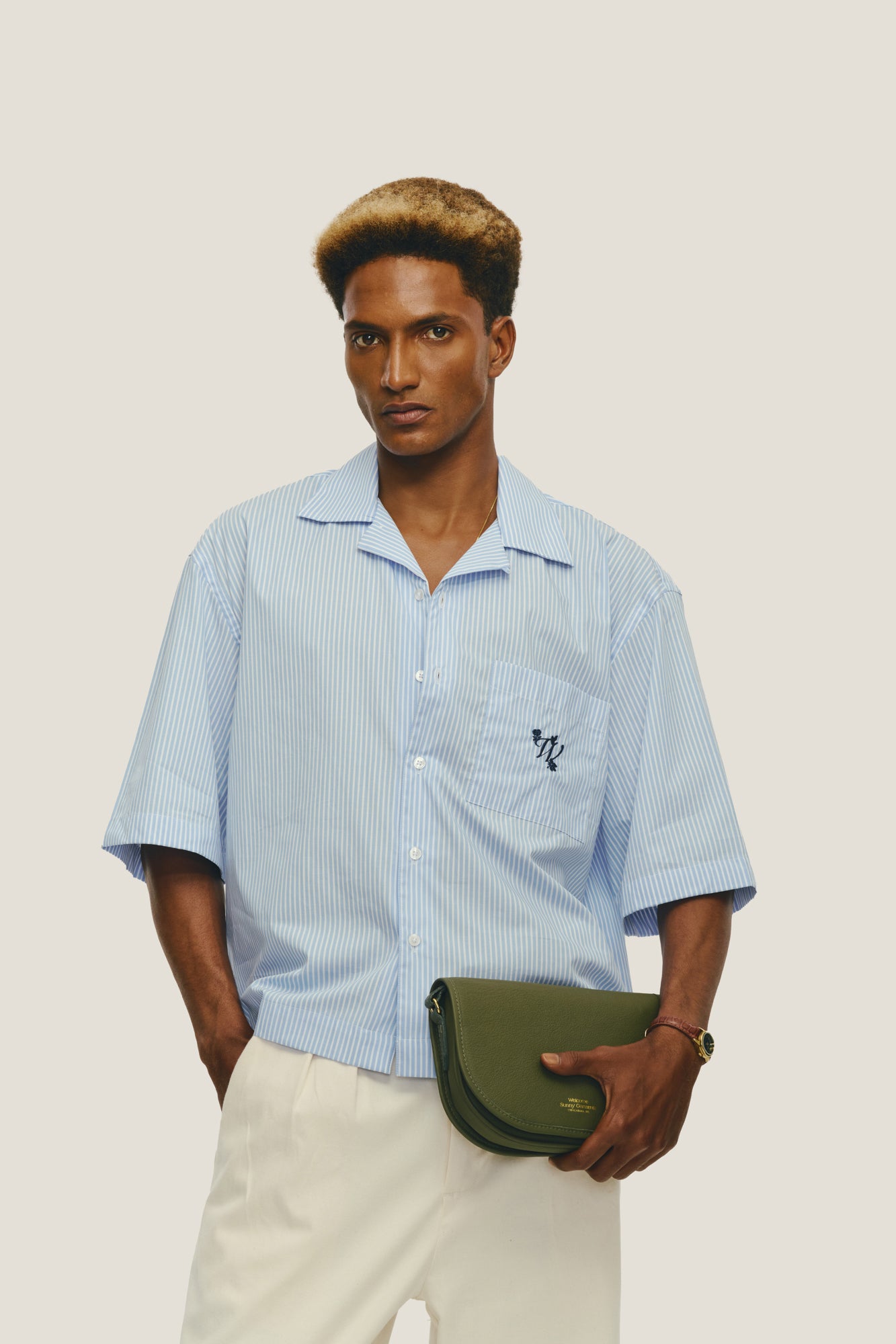Camisa Resort Listrada Manga 3/4 - Azul