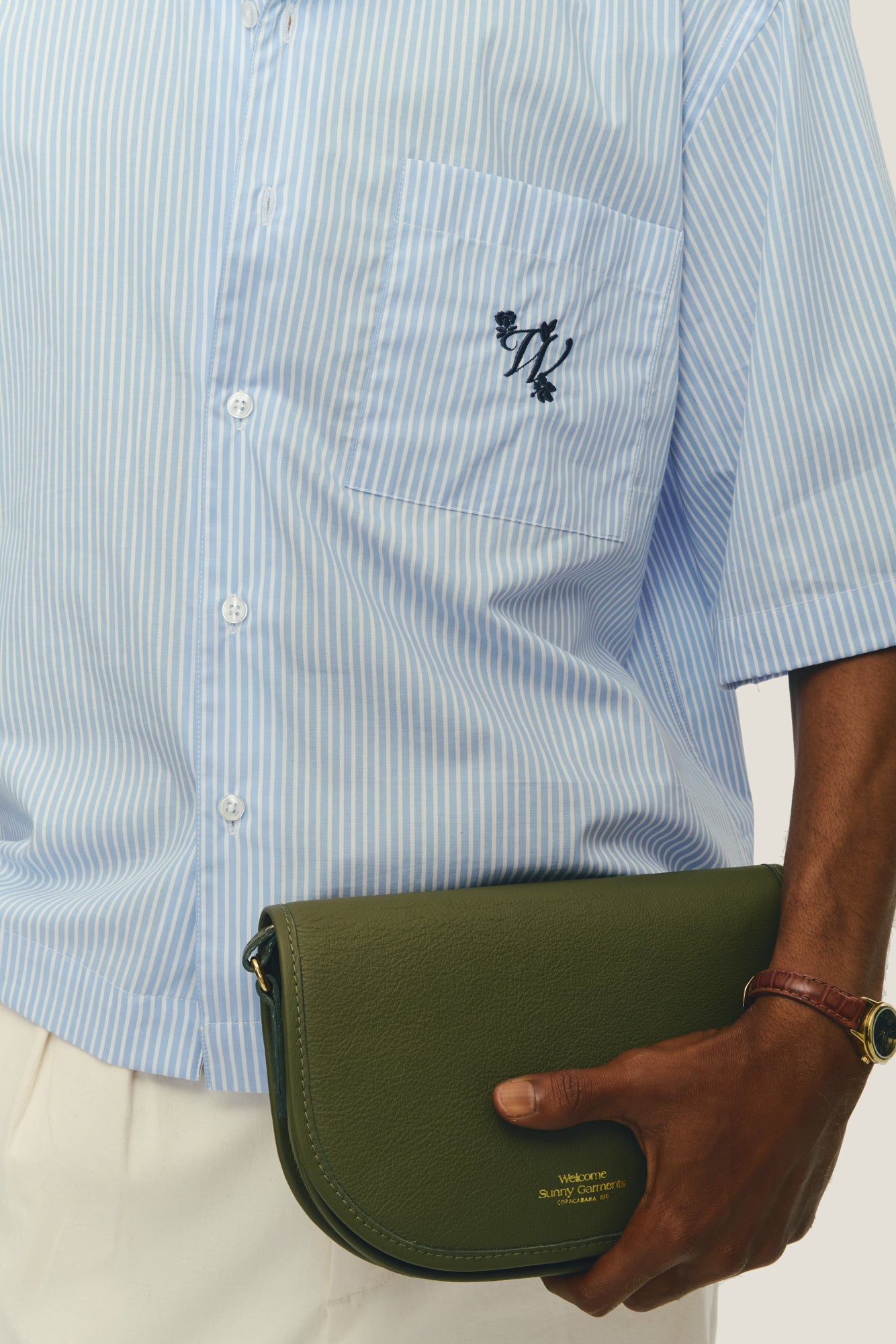 Camisa Resort Listrada Manga 3/4 - Azul