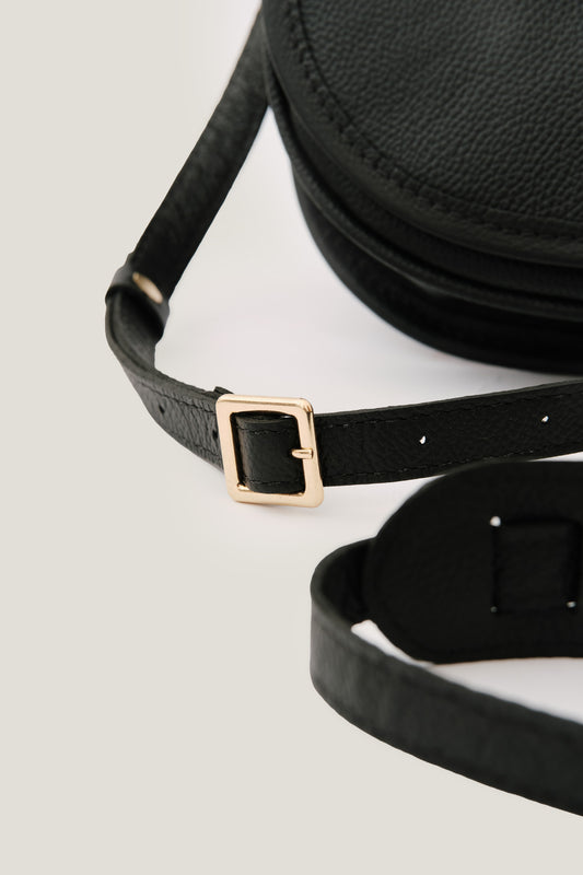 Bolsa de Couro Half Moon - Preta