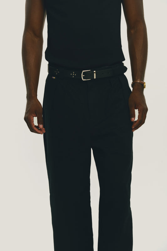 Cinto de Couro Rivet - Preto