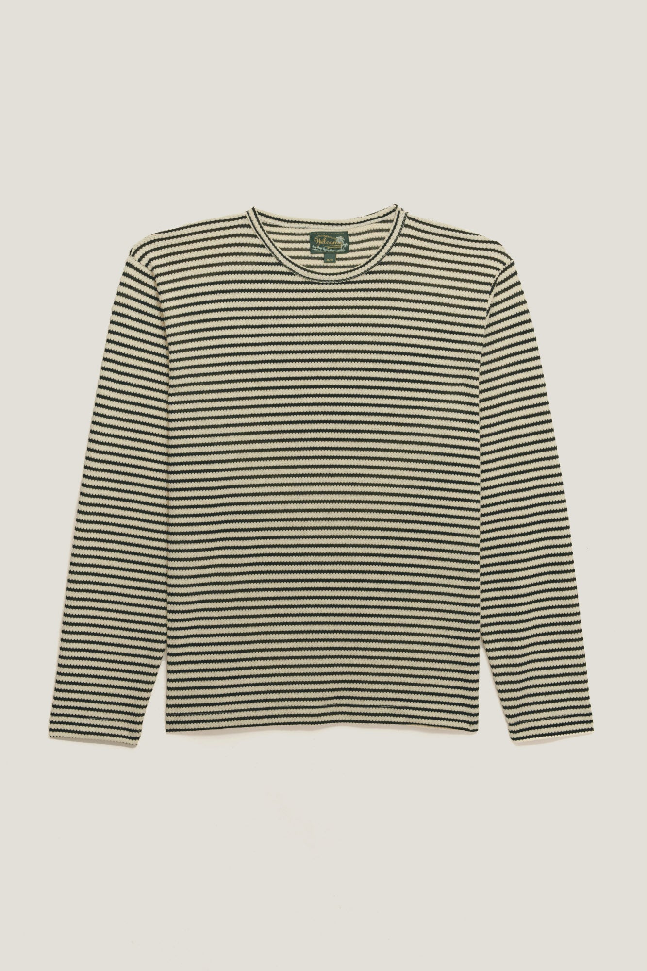 T-Shirt Regular Fit Tricô - Off White & Preto