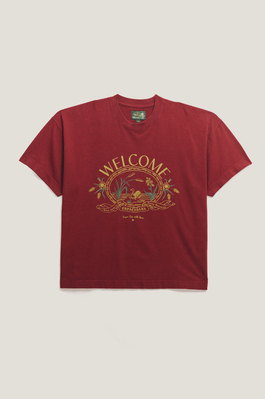 T-Shirt Boxy Fit Souvenir - Vinho