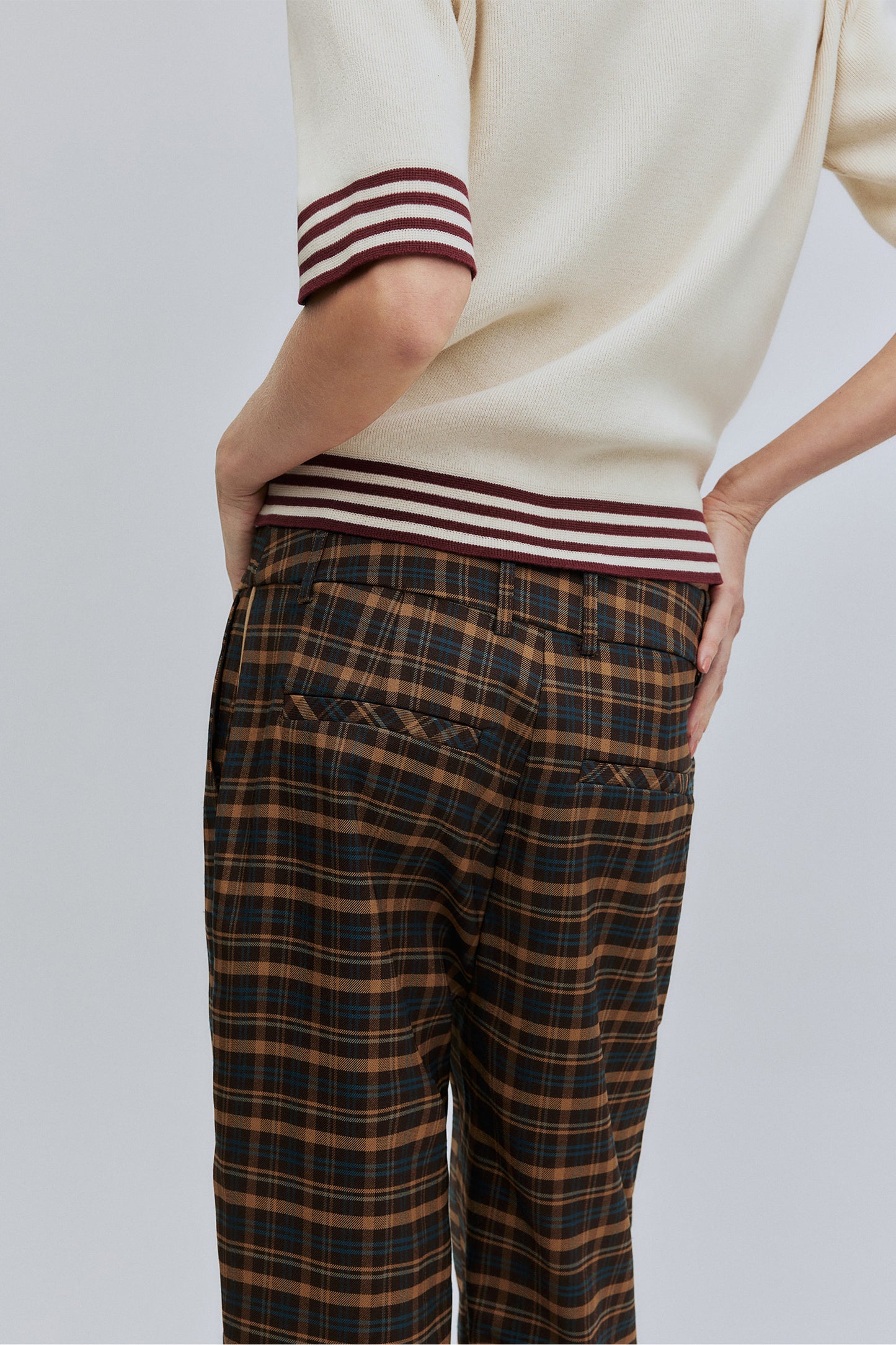 Calça Alfaiataria Xadrez Hering + Welcome - Marrom