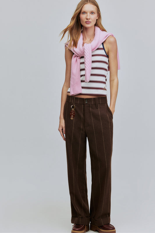 Regata Feminina Listrada Hering + Welcome - Off White e Vinho