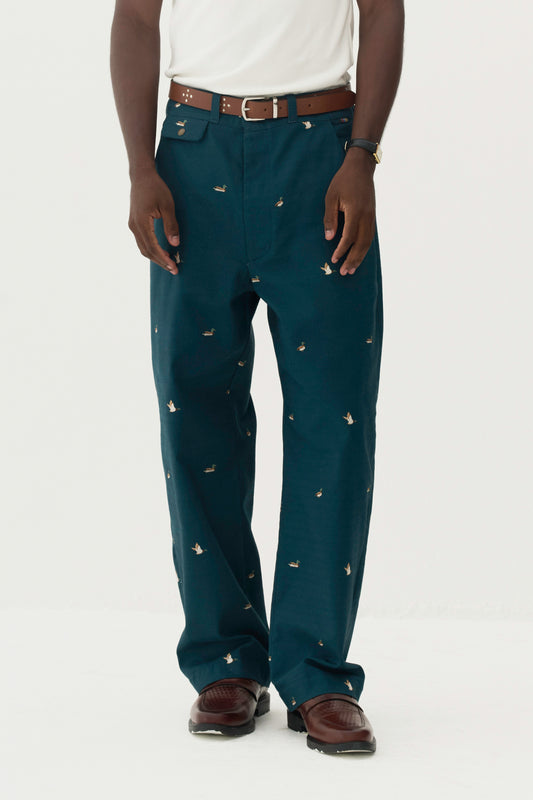 Calça Wide Chino - Azul Ducks
