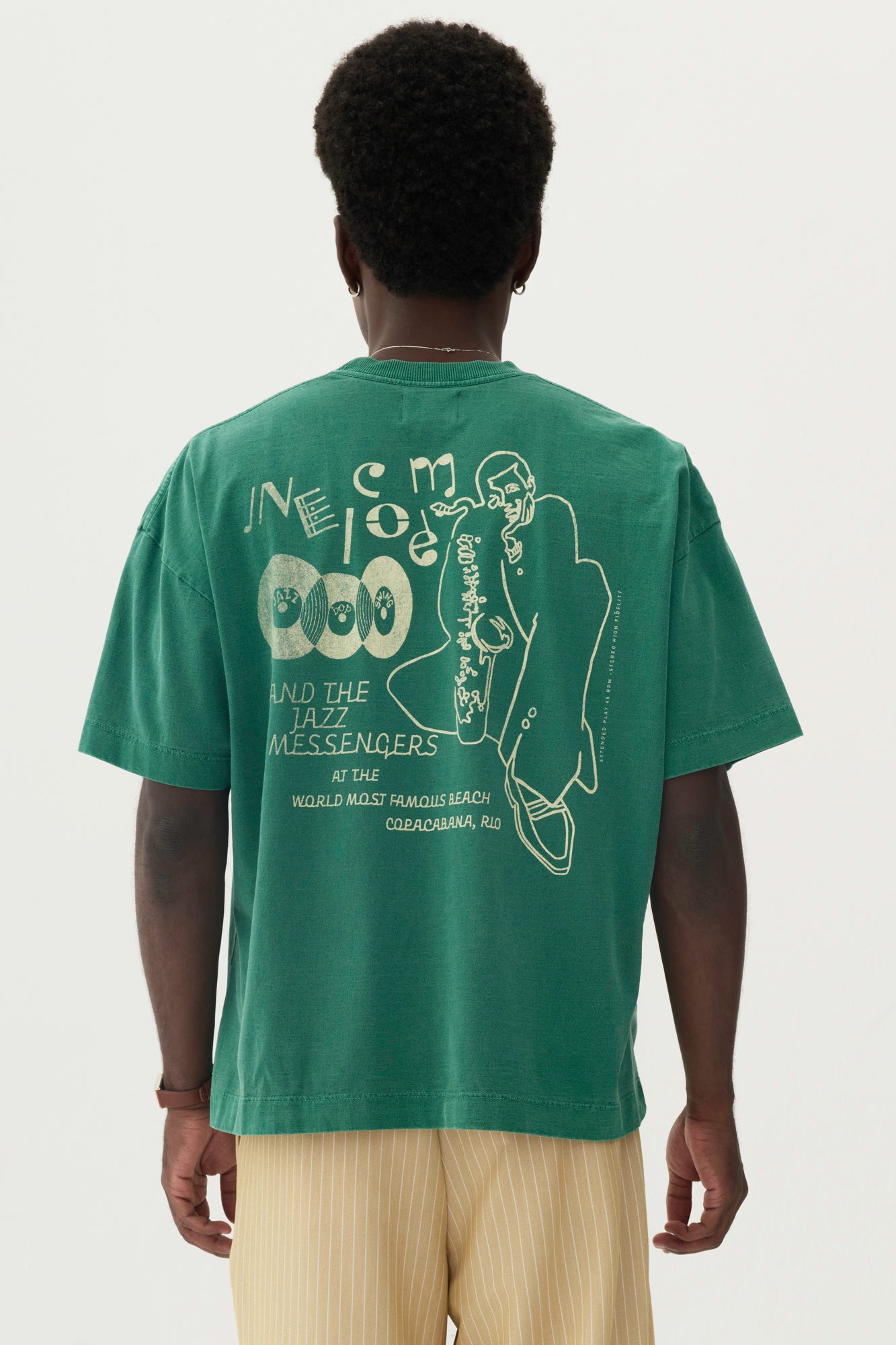 T-Shirt Boxy Fit Jazz Messenger - Verde – Welcome Rio