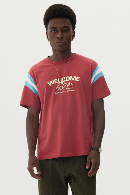 T-Shirt Boxy Fit Blocks - Vermelha