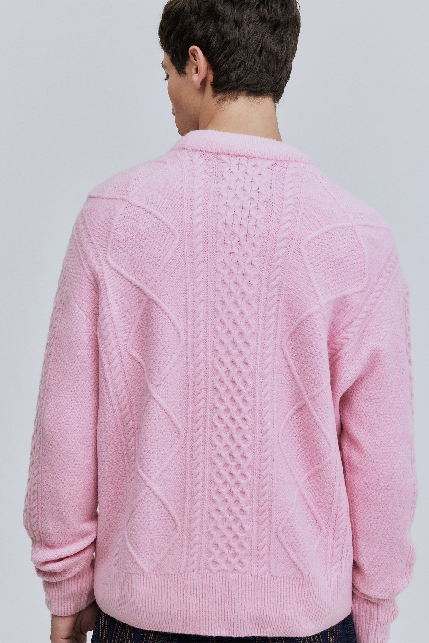 Suéter Tricô Fisherman Hering + Welcome - Rosa