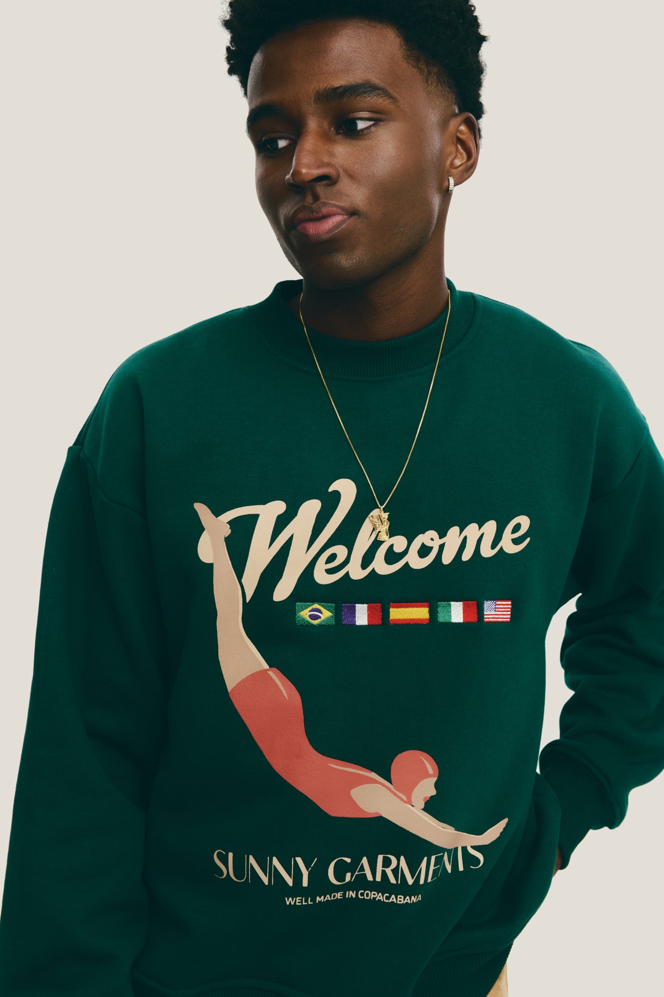 Moletom Crewneck Diving - Verde