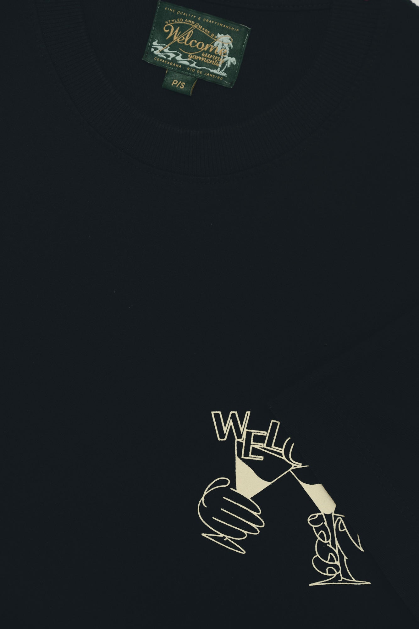 T-shirt Boxy Fit Night Out - Preto