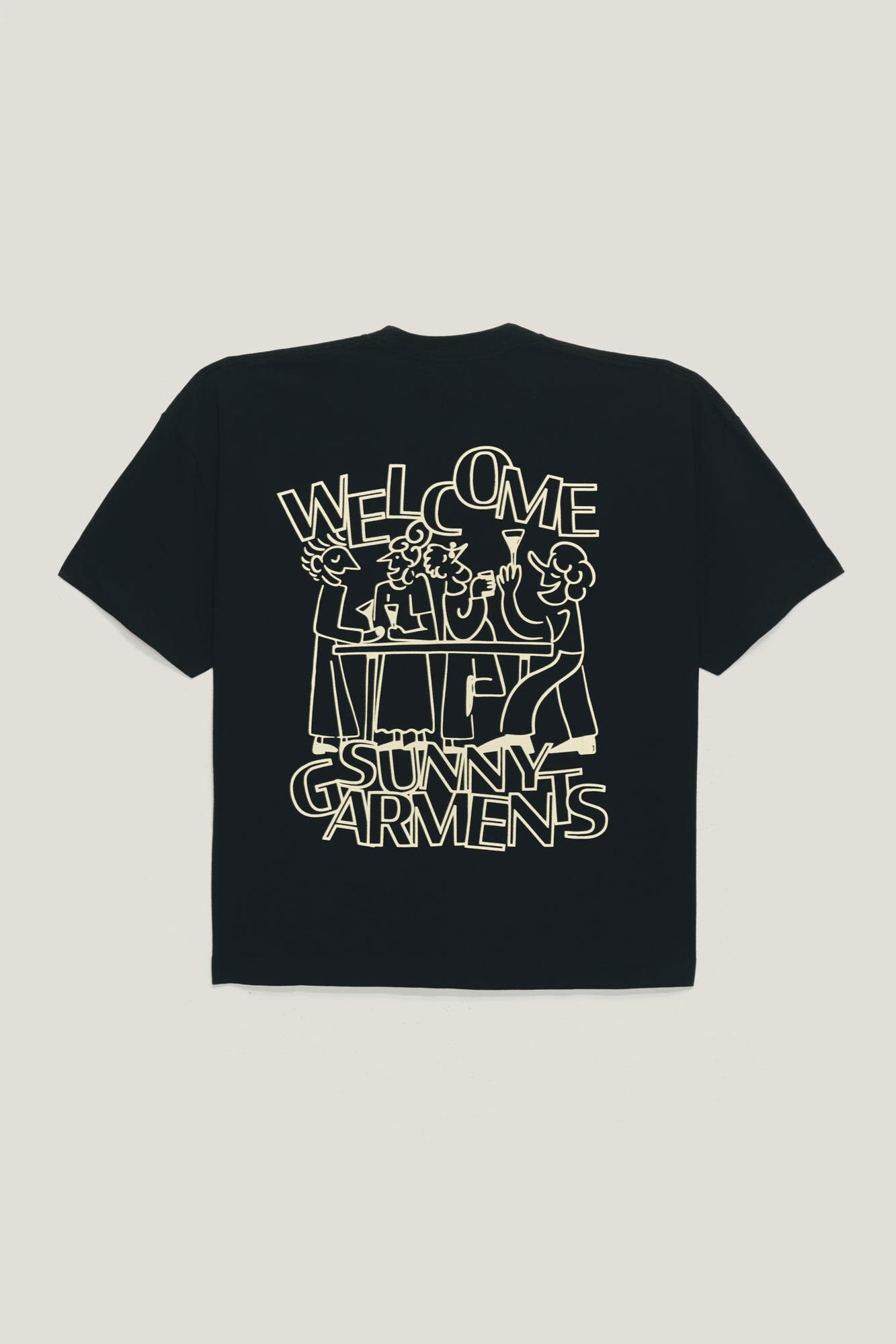 T-shirt Boxy Fit Night Out - Preto