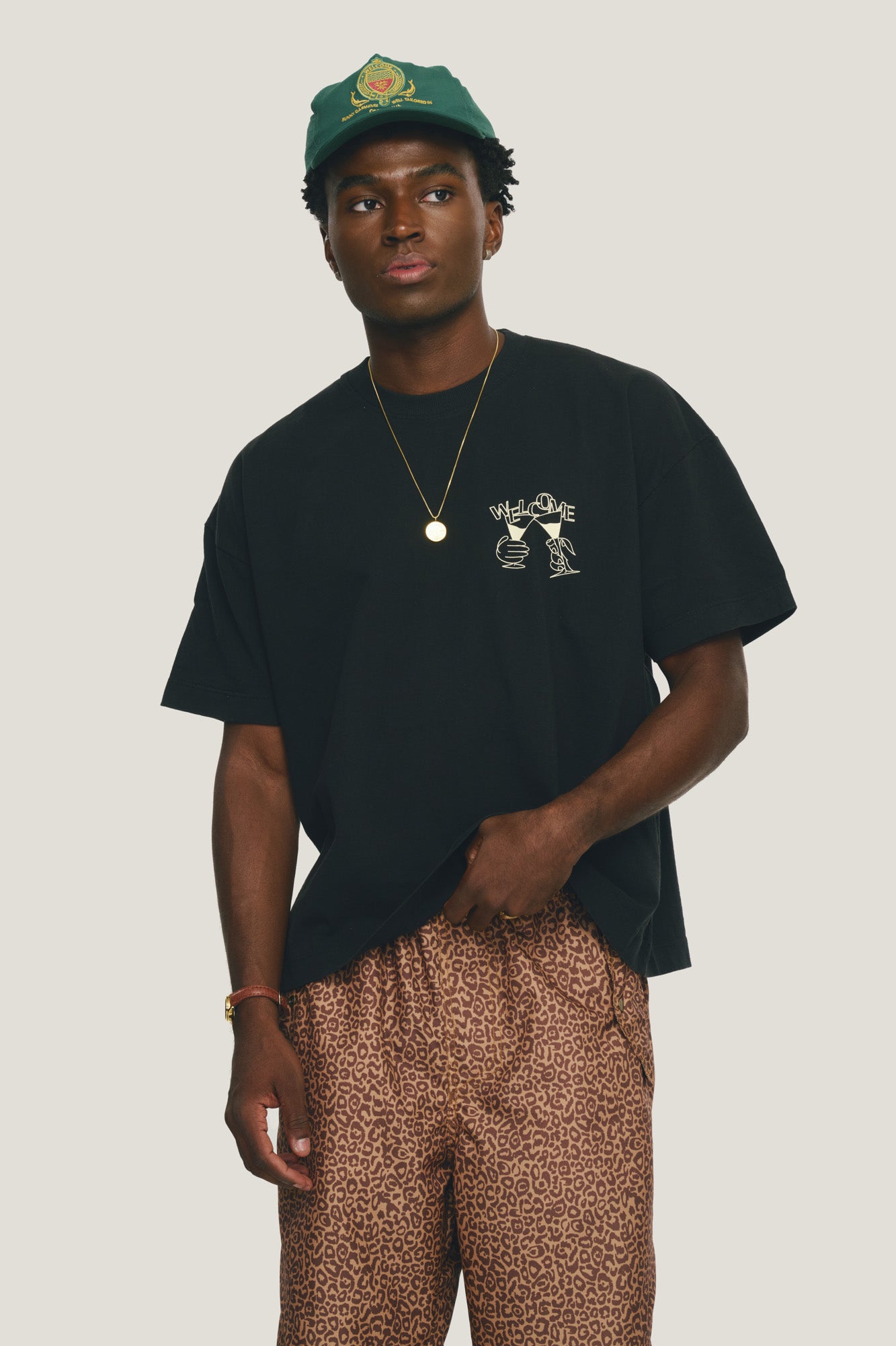 T-shirt Boxy Fit Night Out - Preto