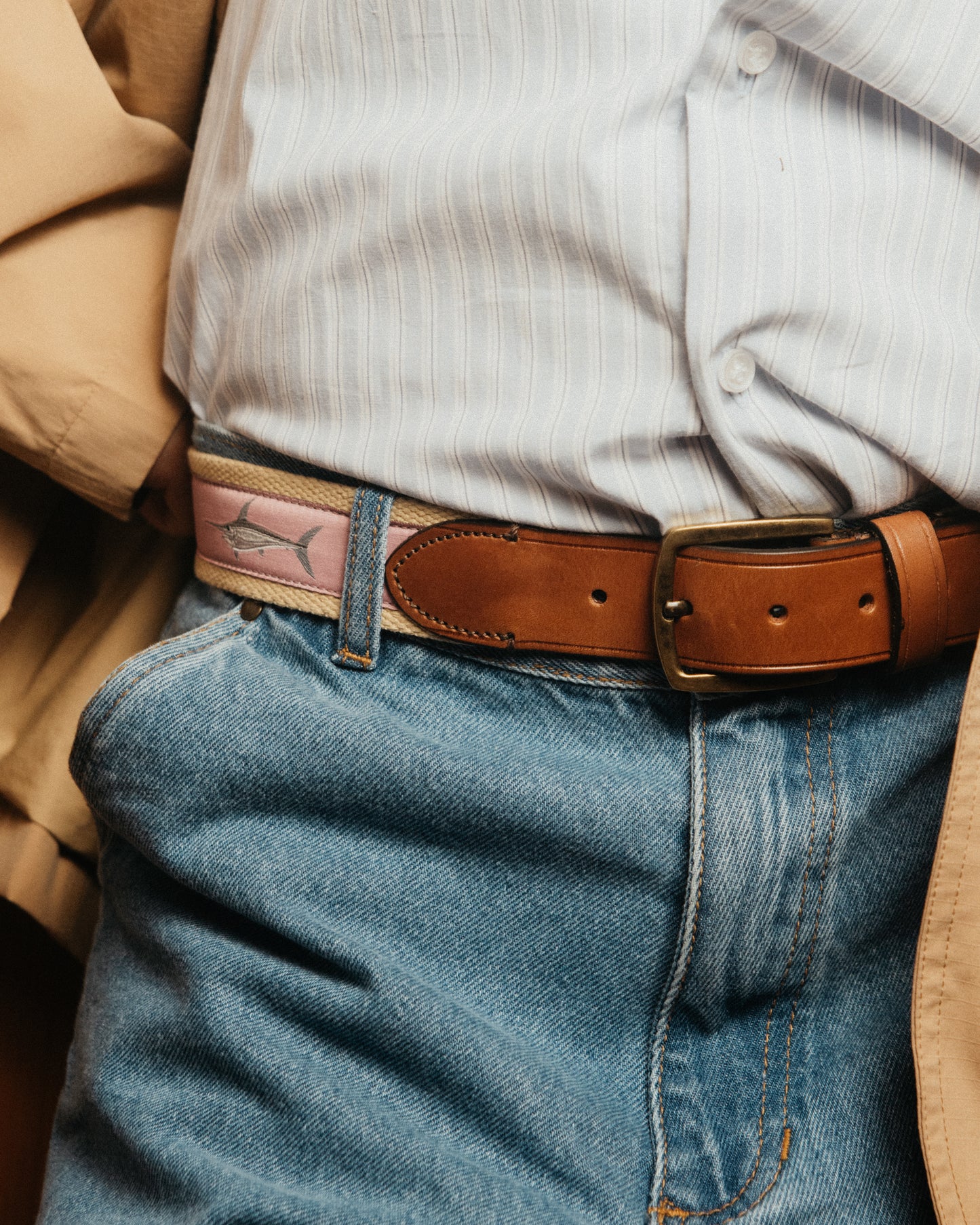 Cinto Algodão com Couro - Marlin