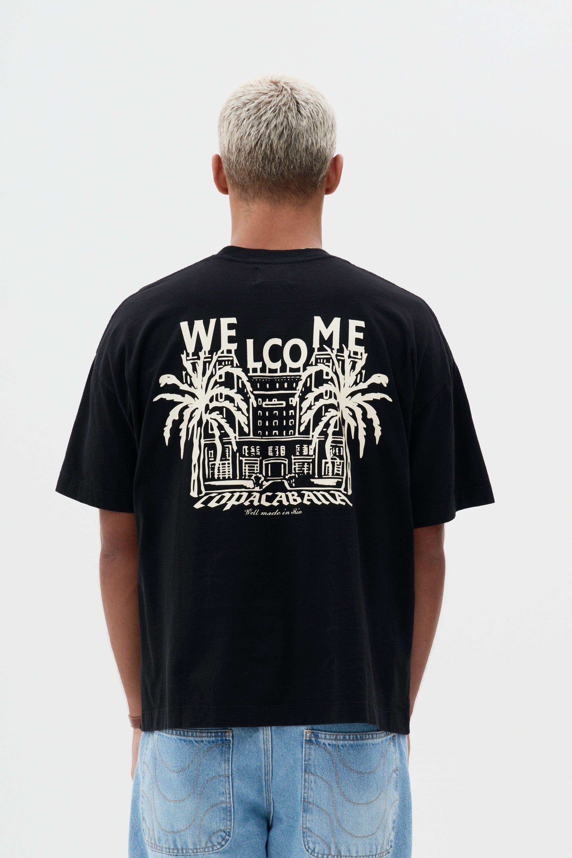 T-shirt Boxy Fit Tropical Resort - Preto – Welcome Rio