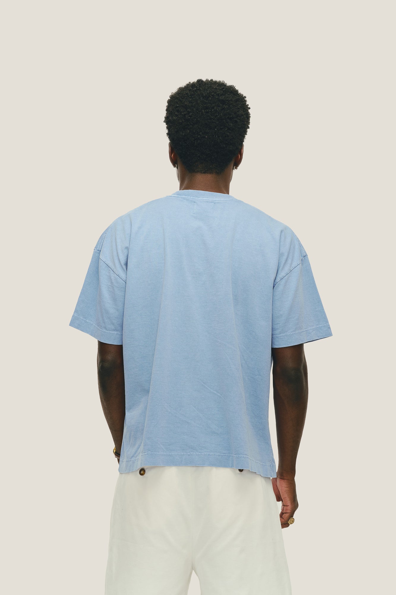 T-shirt Boxy Fit Souvenir - Azul Stoned