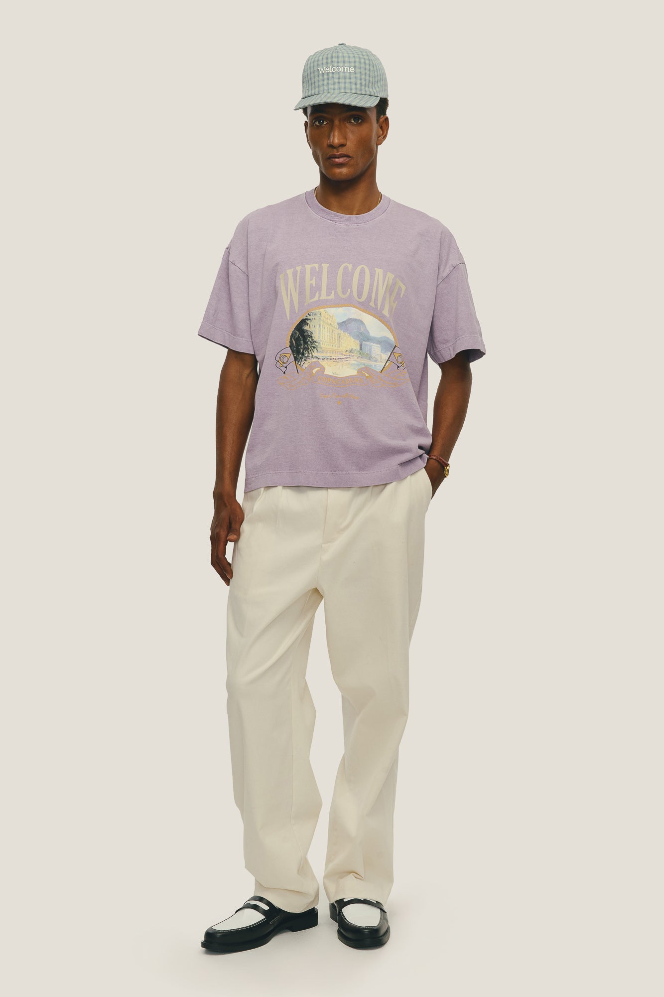 T-shirt Boxy Fit Souvenir - Roxo Stoned