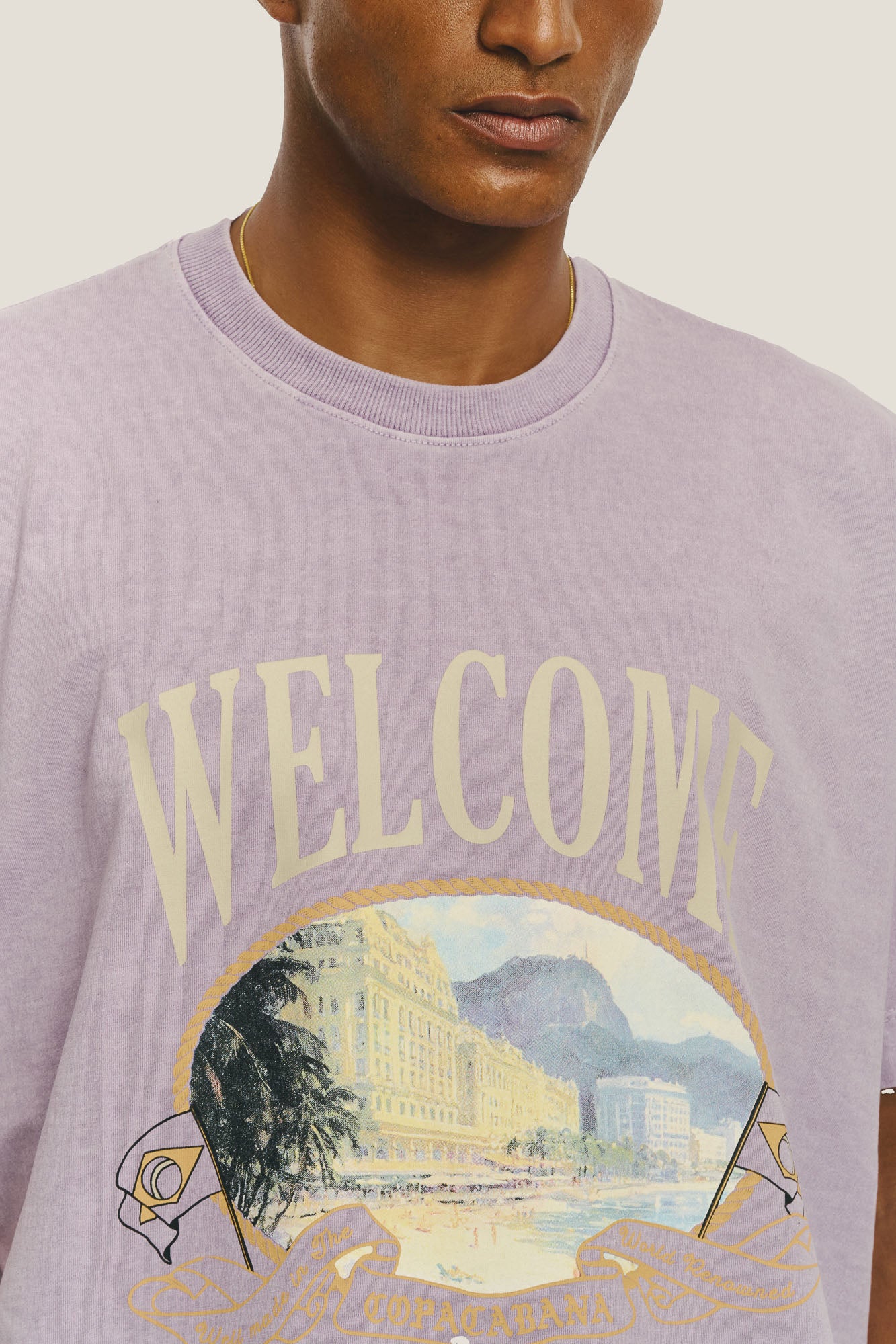 T-shirt Boxy Fit Souvenir - Roxo Stoned