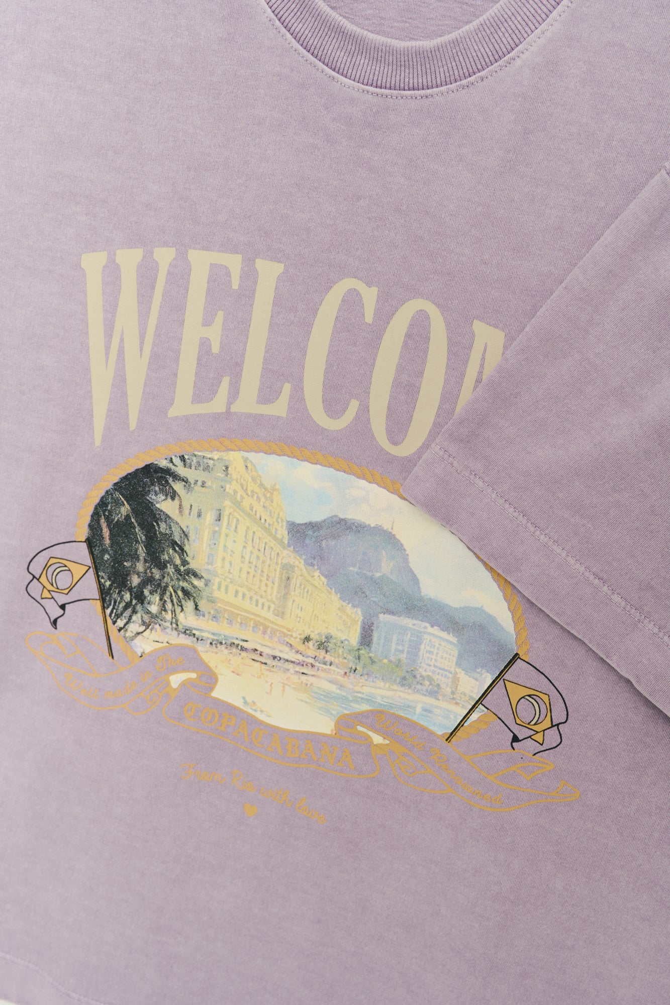 T-shirt Boxy Fit Souvenir - Roxo Stoned