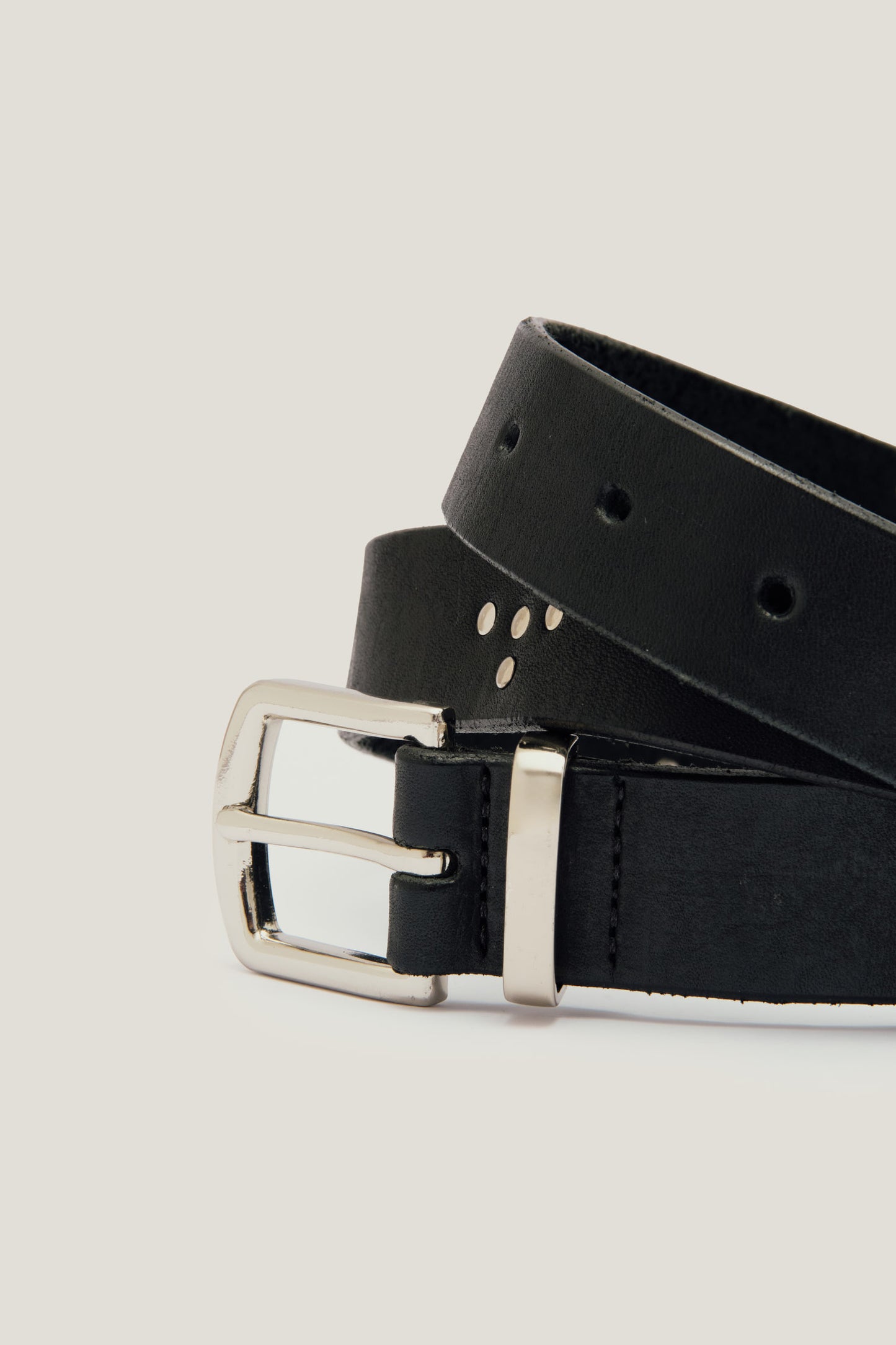 Cinto de Couro Rivet - Preto