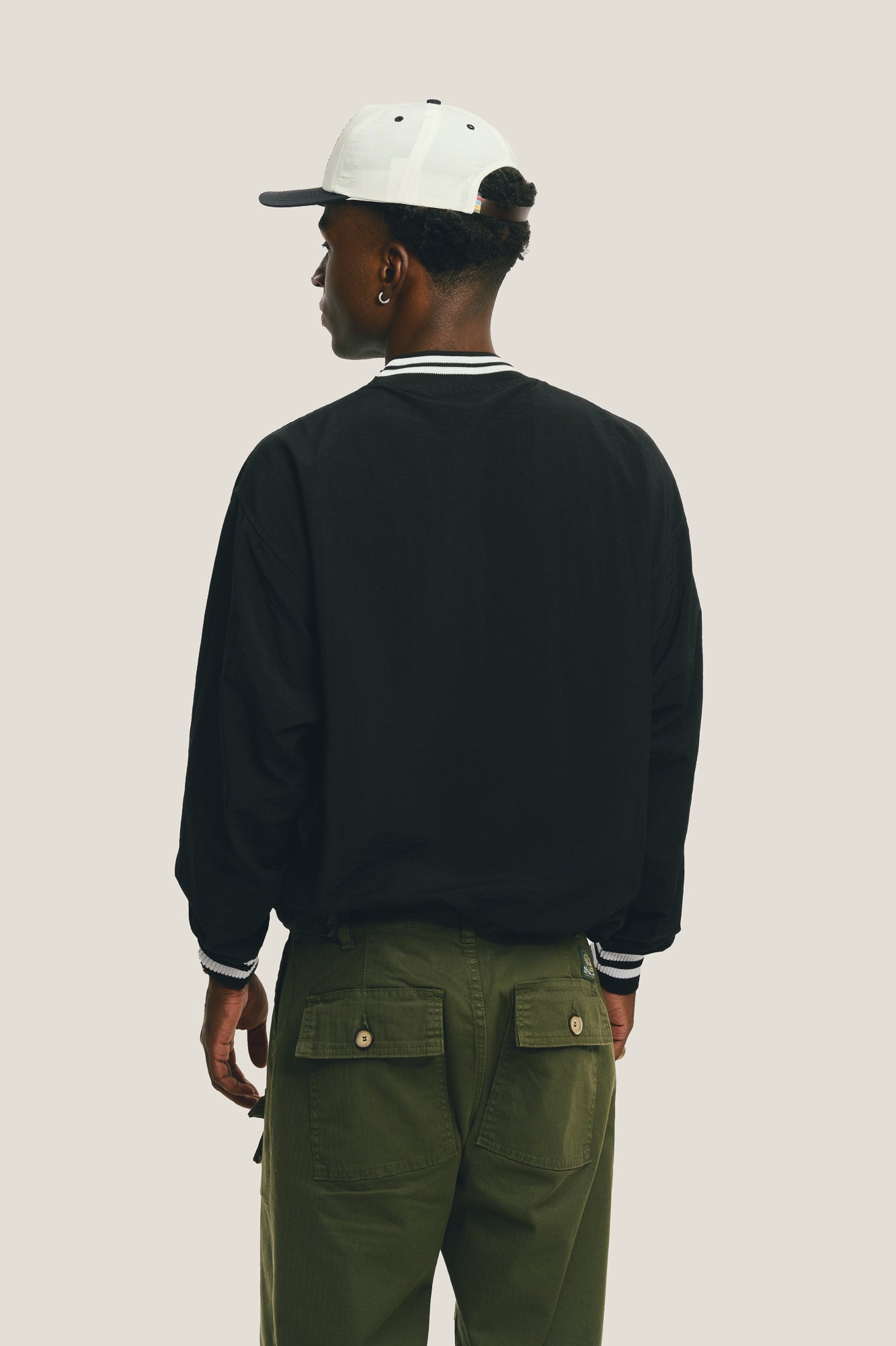 Casaco Crewneck Nylon - Preto