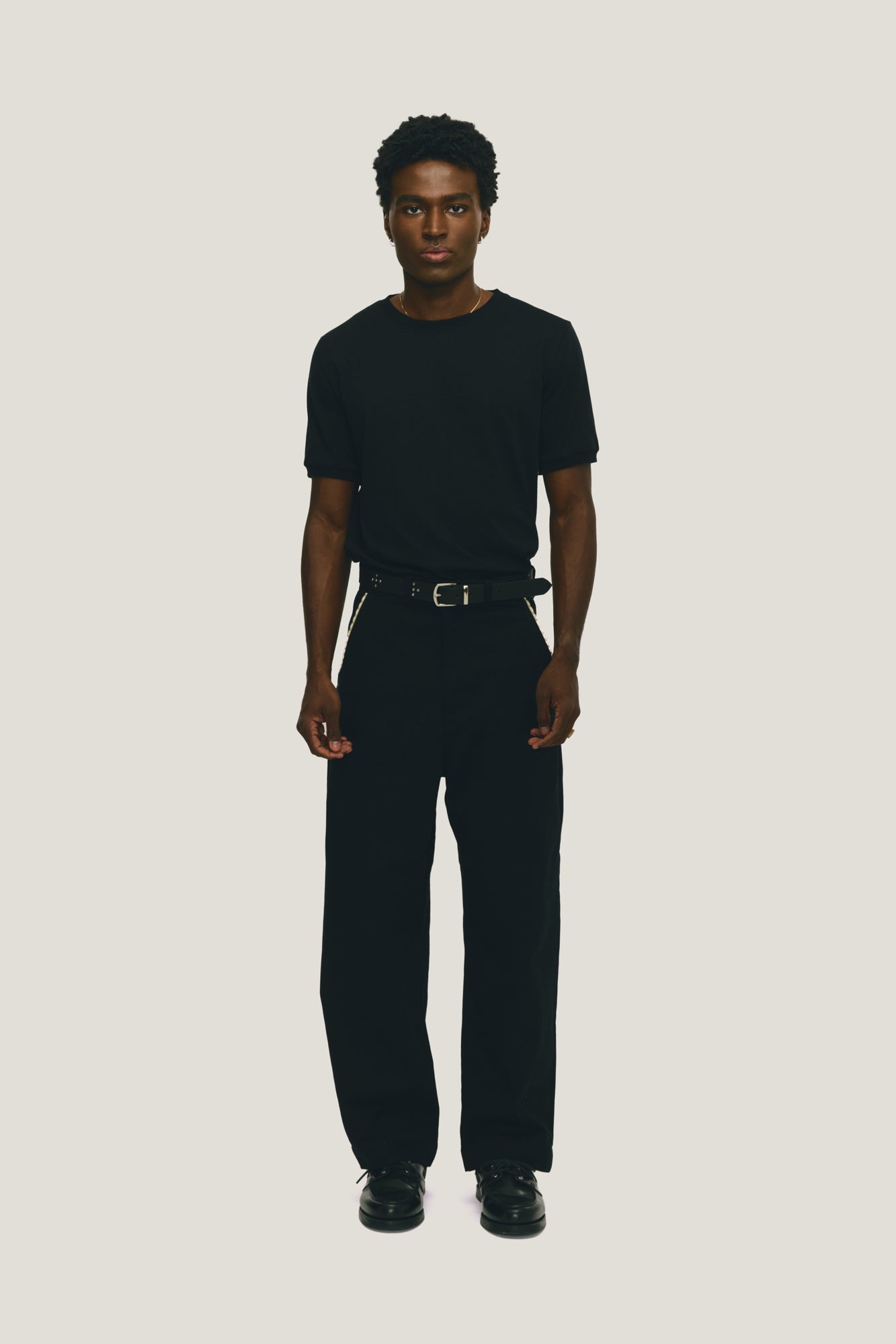 Calça Wide Chino Viés - Preto