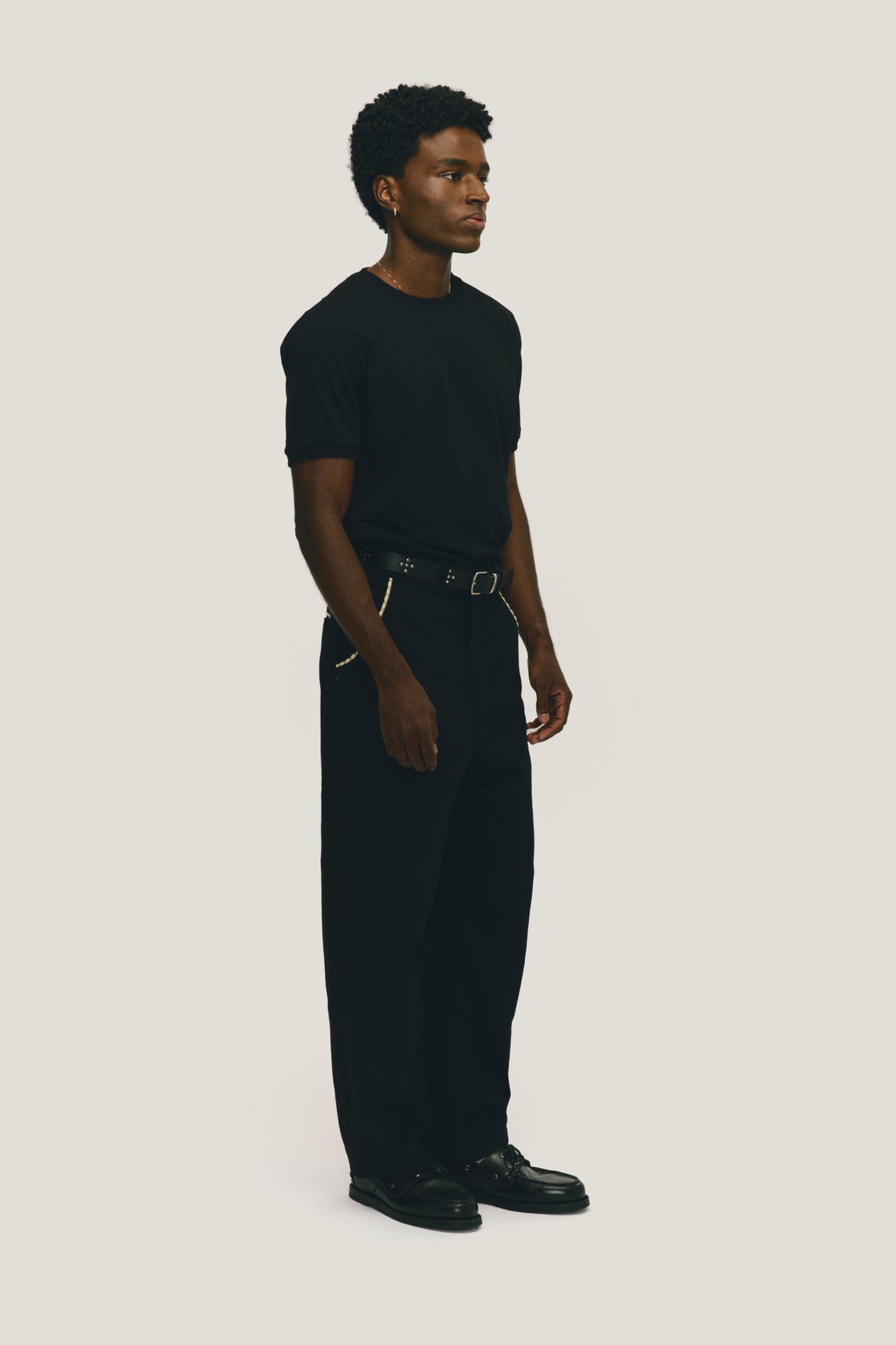 Calça Wide Chino Viés - Preto
