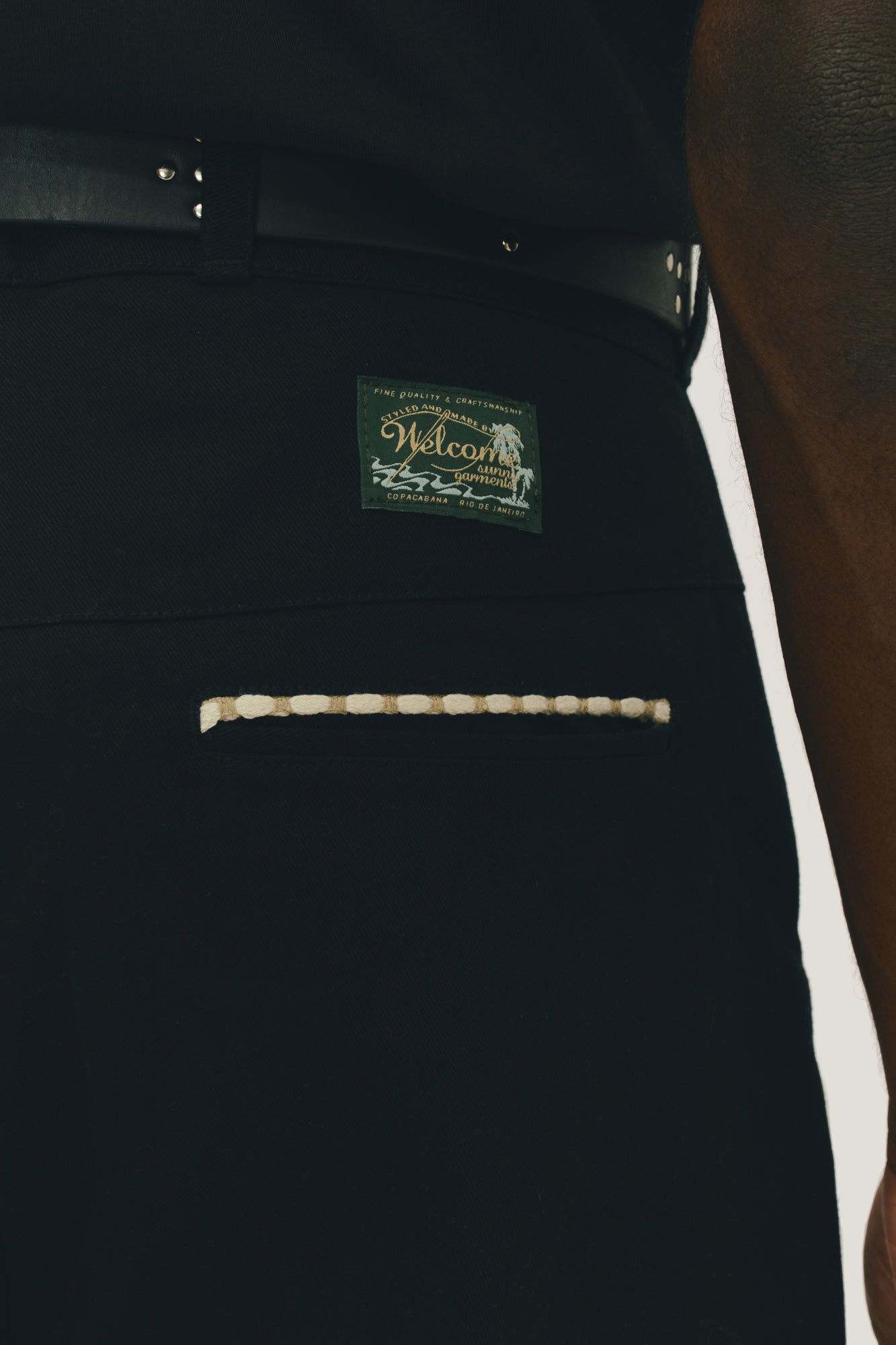 Calça Wide Chino Viés - Preto