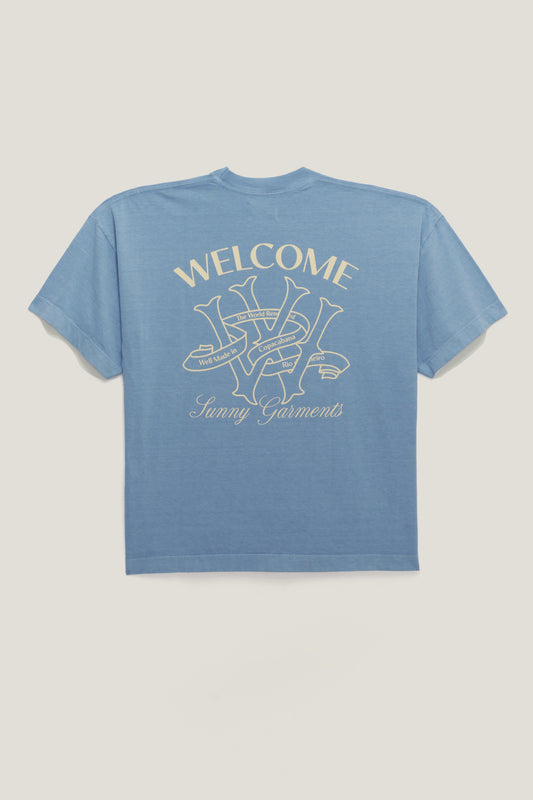 T-Shirt Boxy Fit Bold - Azul Stoned