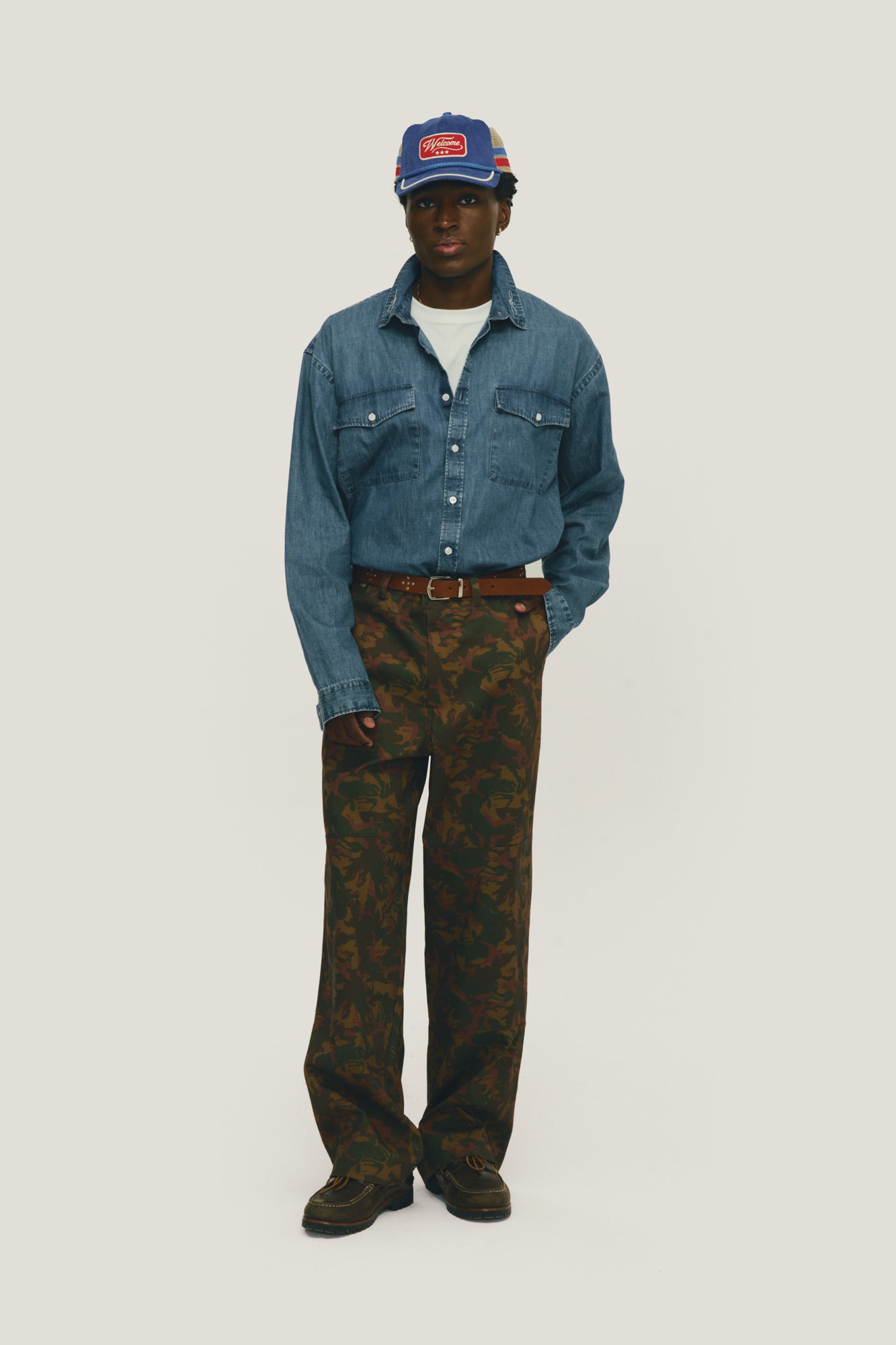 Camisa Jeans Floral Western - Índigo