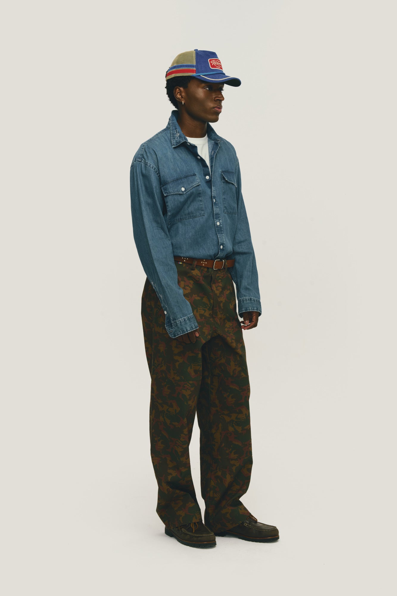 Camisa Jeans Floral Western - Índigo