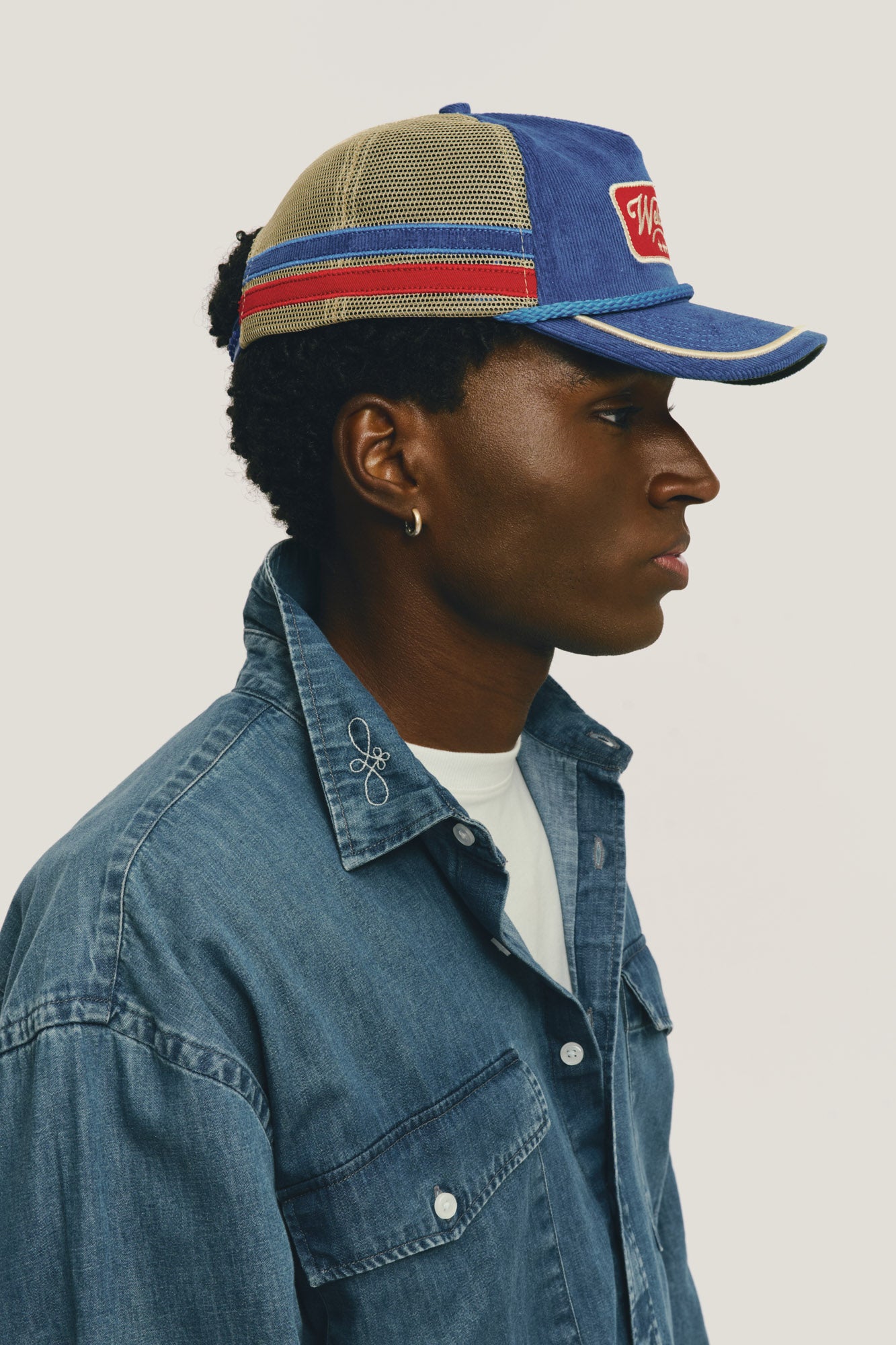 Boné Veludo Trucker - Azul Royal