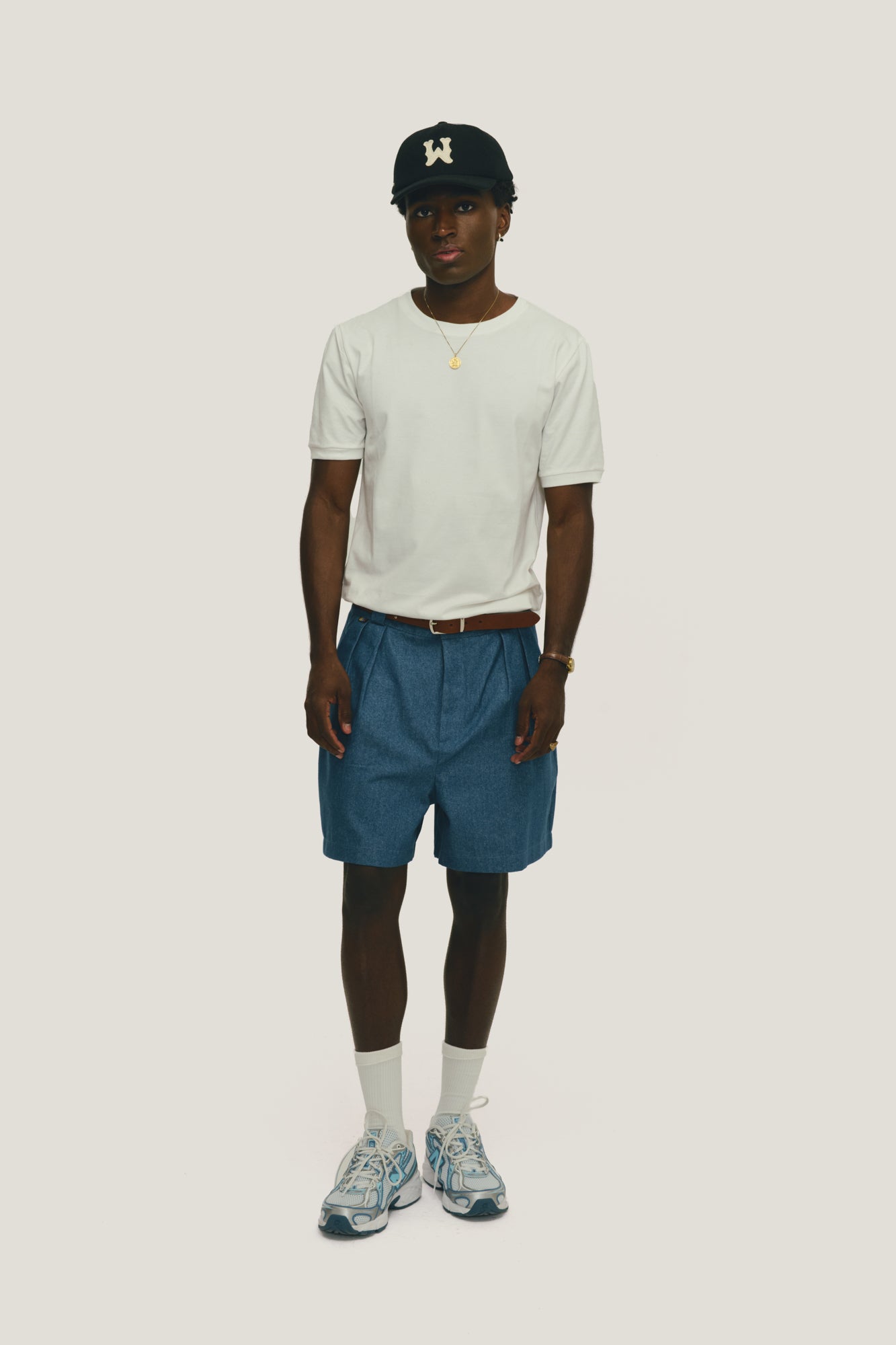 Bermuda Alfaiataria Dupla Prega Jeans - Média