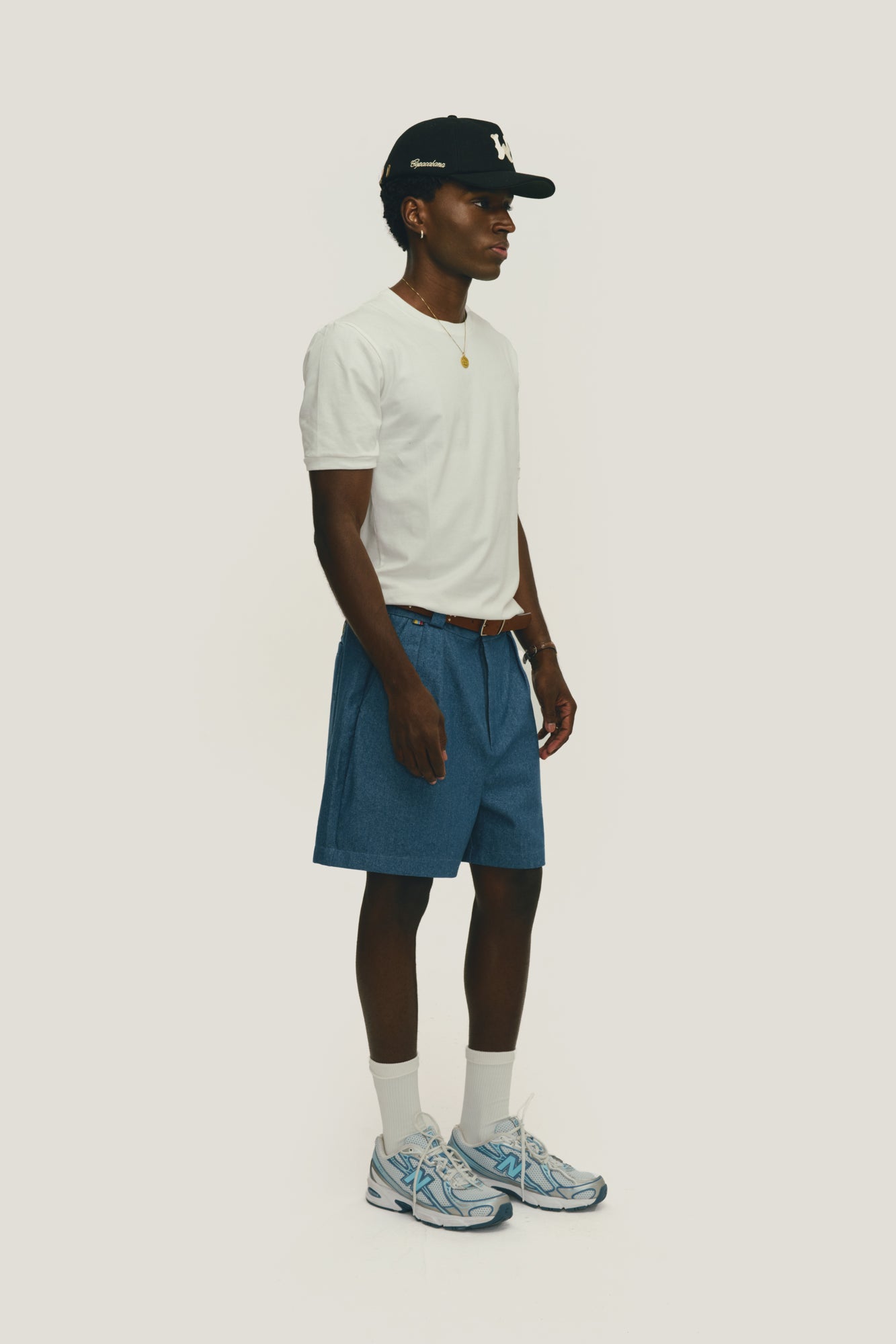 Bermuda Alfaiataria Dupla Prega Jeans - Média
