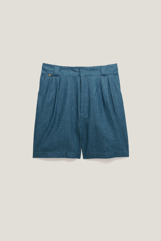 Bermuda Alfaiataria Dupla Prega Jeans - Média