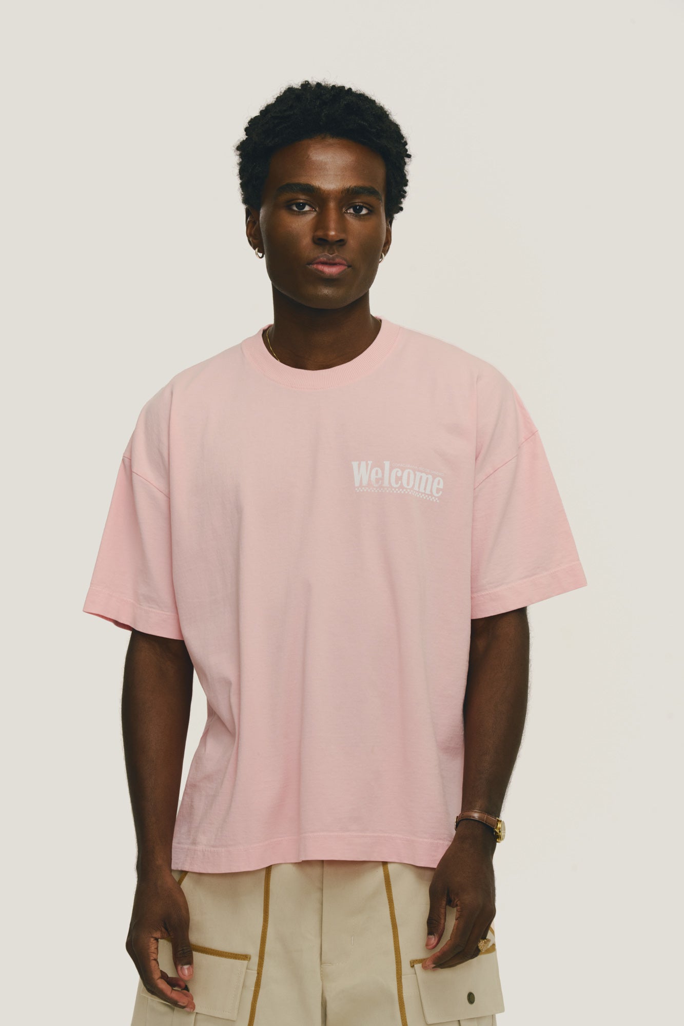 T-Shirt Boxy Fit Taxi Rider - Rosa Stoned