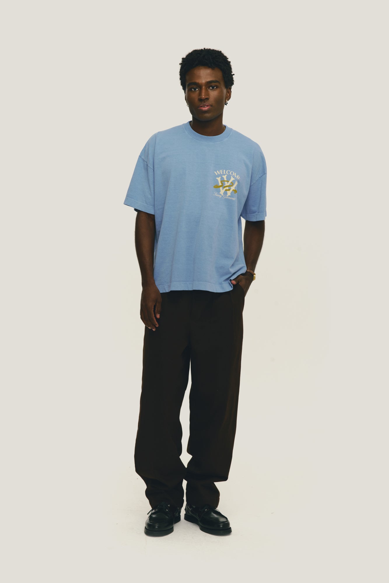 T-Shirt Boxy Fit Bold - Azul Stoned