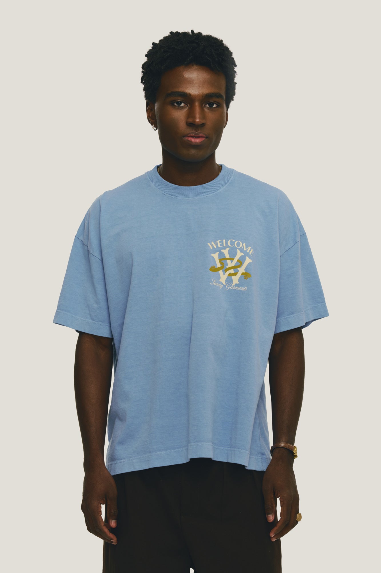 T-Shirt Boxy Fit Bold - Azul Stoned
