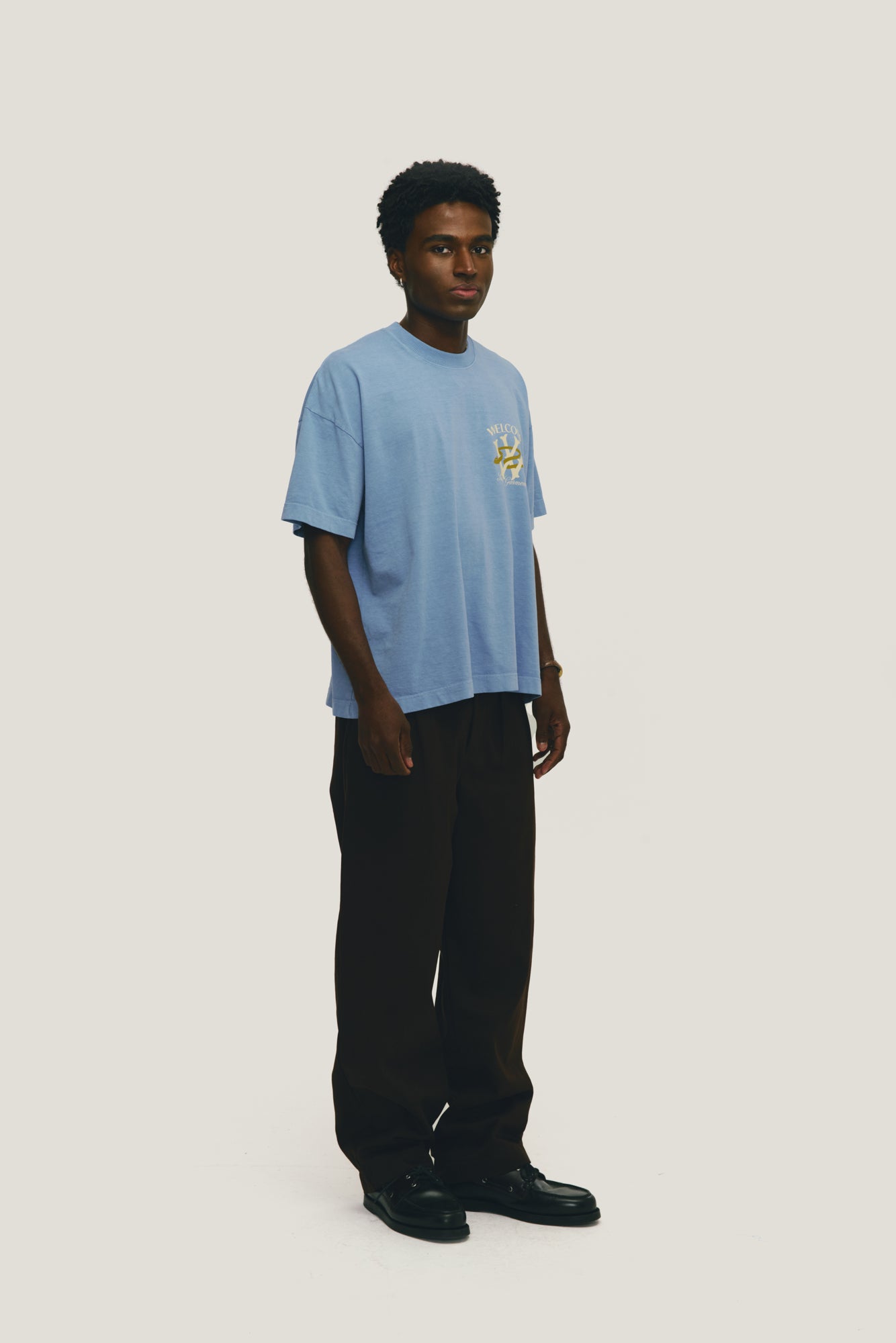 T-Shirt Boxy Fit Bold - Azul Stoned