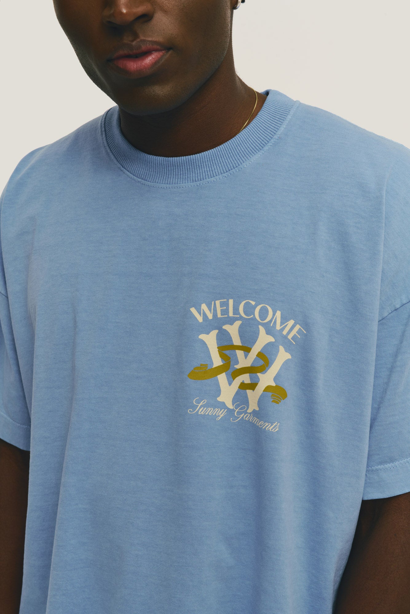 T-Shirt Boxy Fit Bold - Azul Stoned