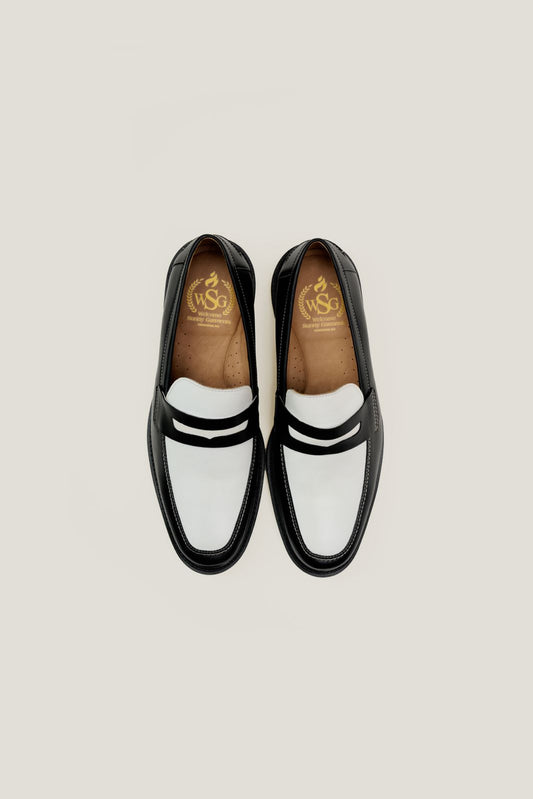 Sapato Penny Loafer Atlântico - Preto e Marfim